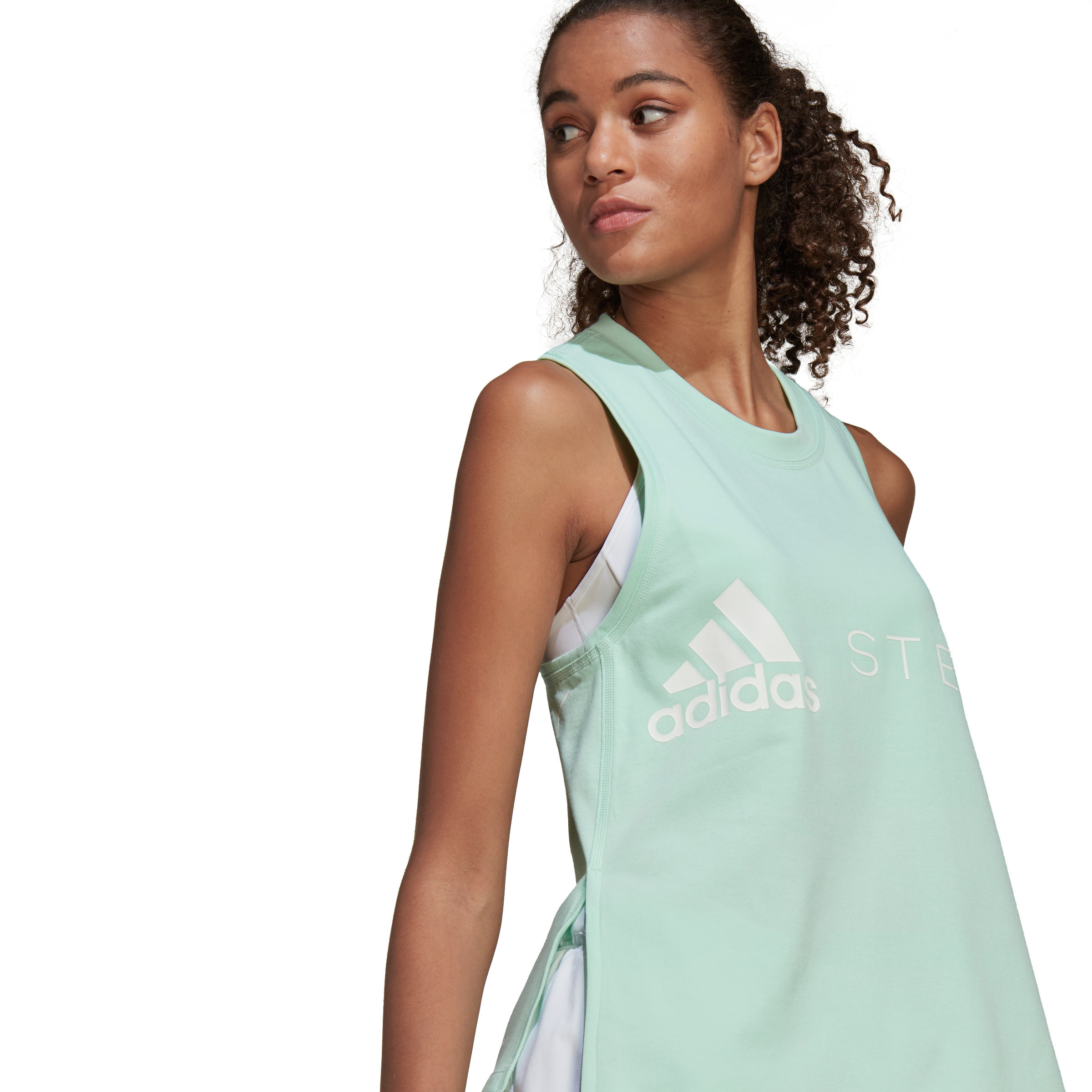 Adidas by Stella Mccartney Sportswear Logo tank top, Light Green, large image number 4
