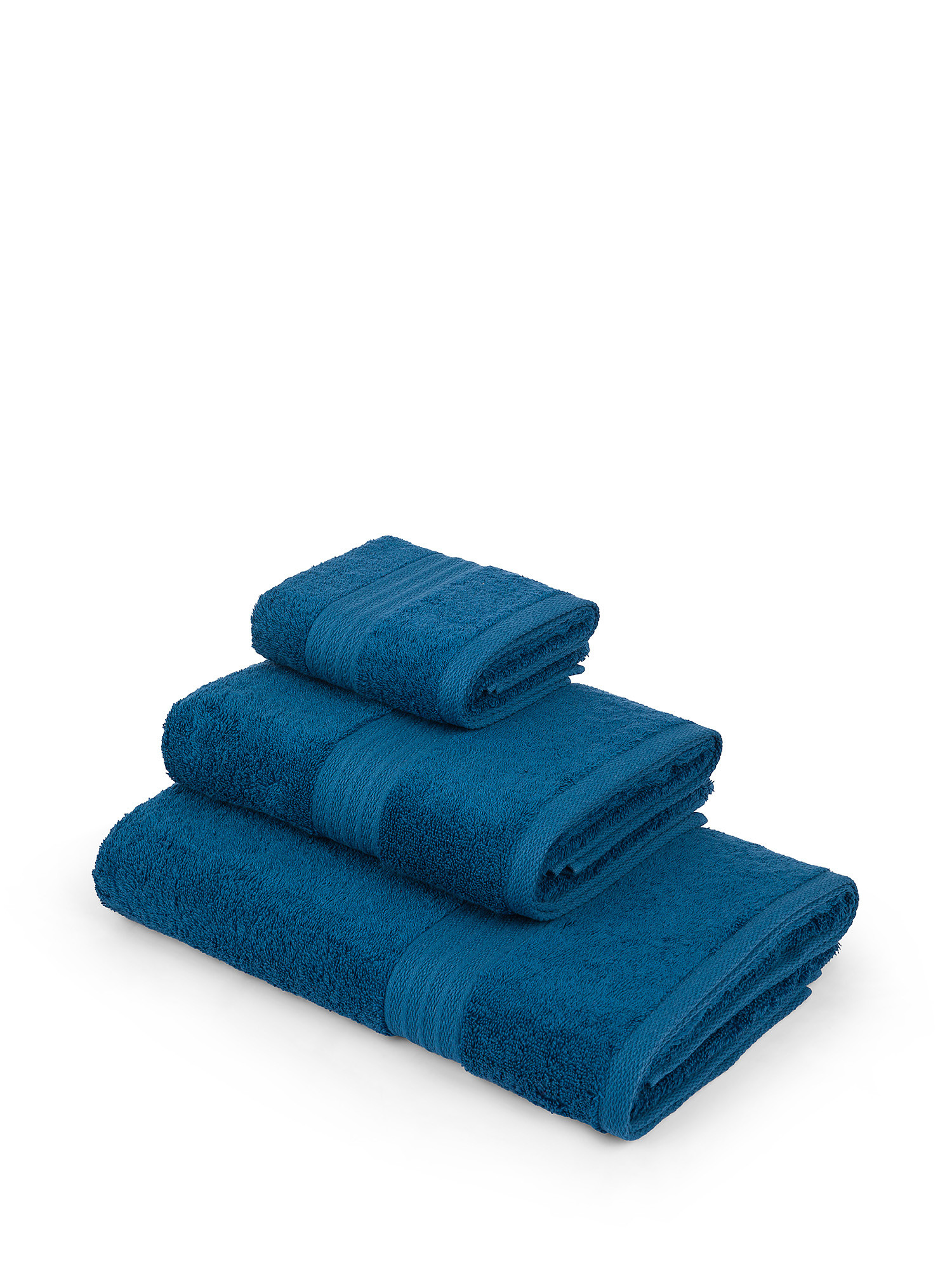 Asciugamano puro cotone tinta unita Zefiro, Blu, large image number 0
