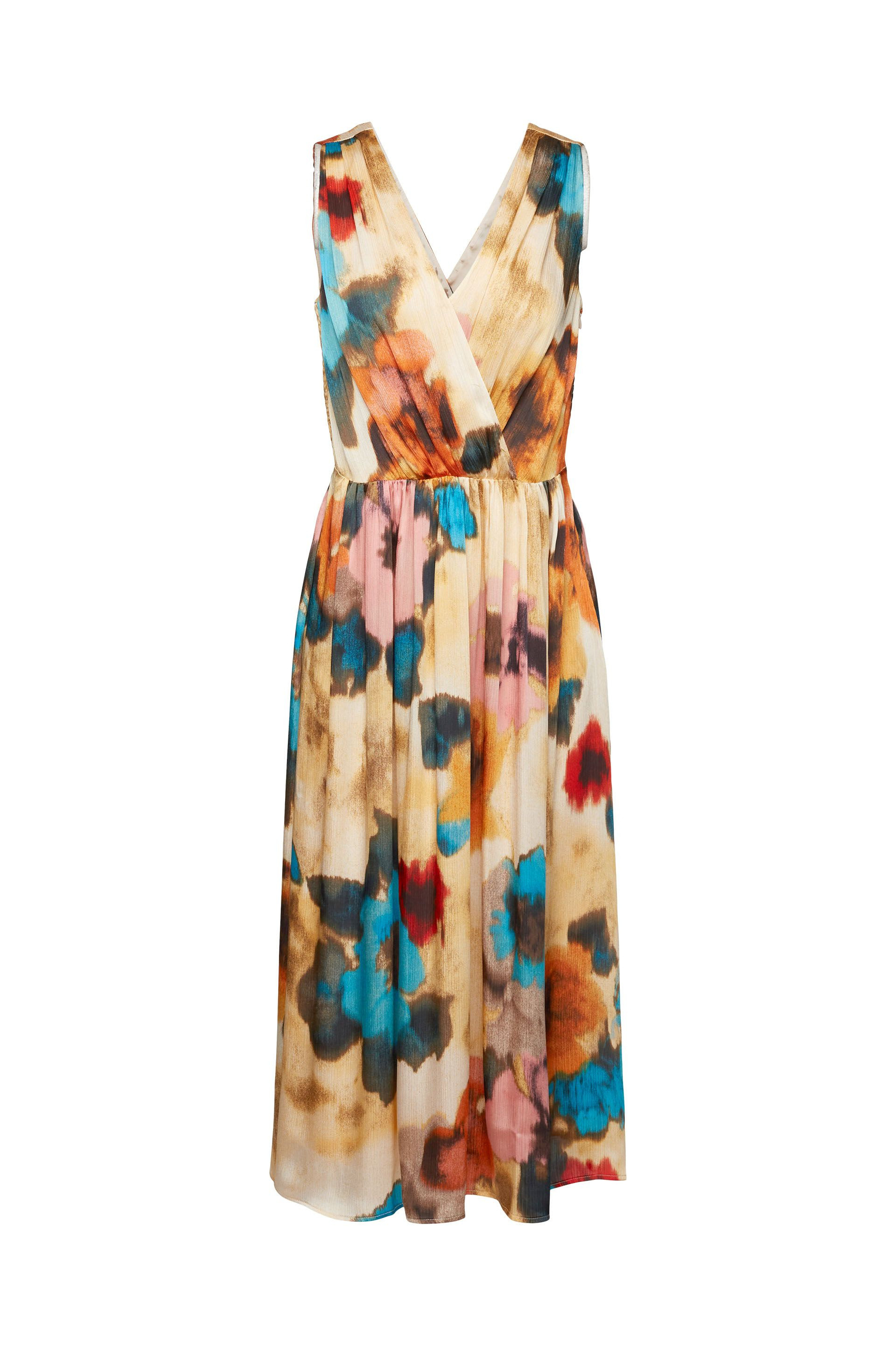 Esprit - Dress with all over floral print, Light Beige, large image number 0
