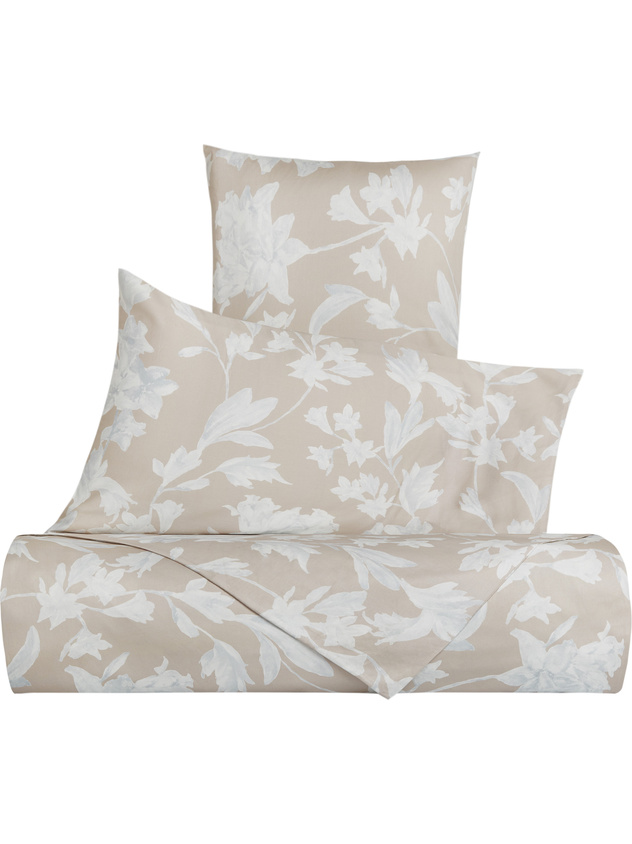 Flat sheet in cotton satin with Portofino floral motif