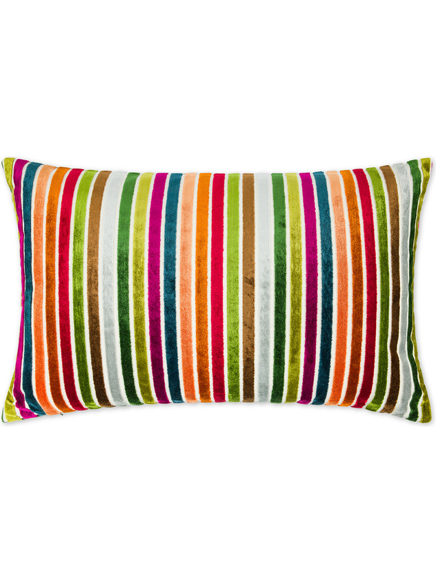 Cuscino 35x55 cm in velluto jacquard a righe