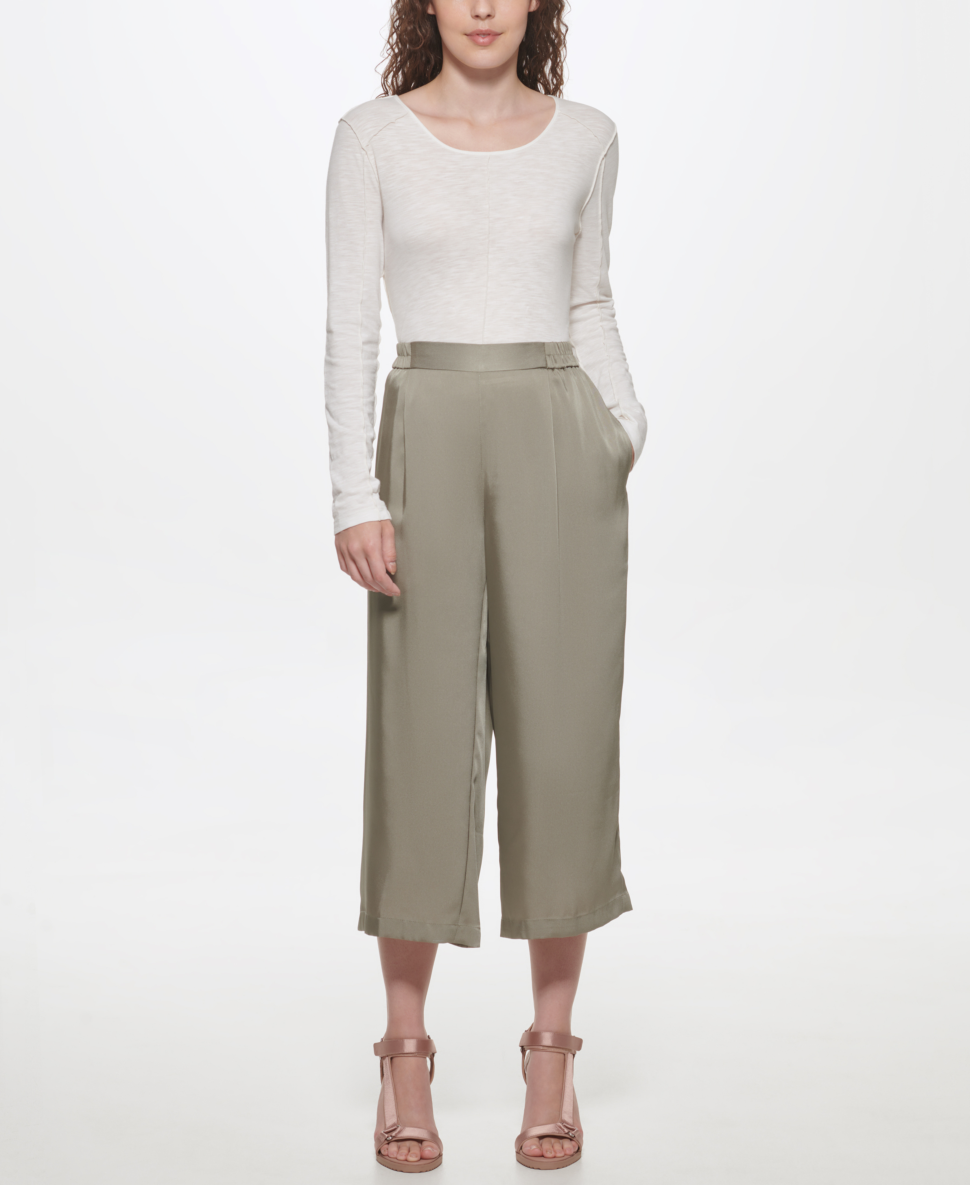 Wide leg trousers, Grey, large image number 2