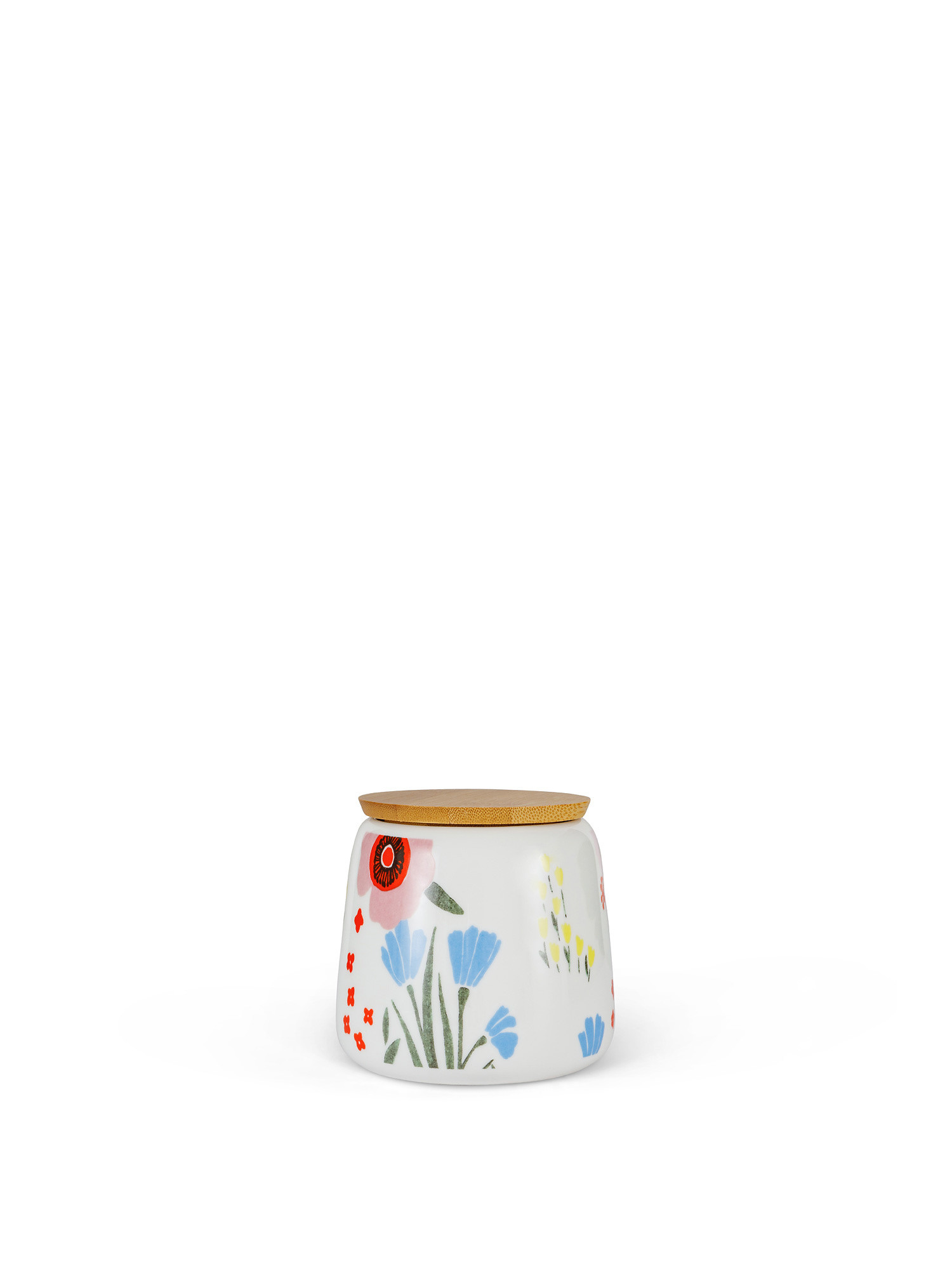 Jar in new bone china with flowers decoration, Multicolor, large image number 0