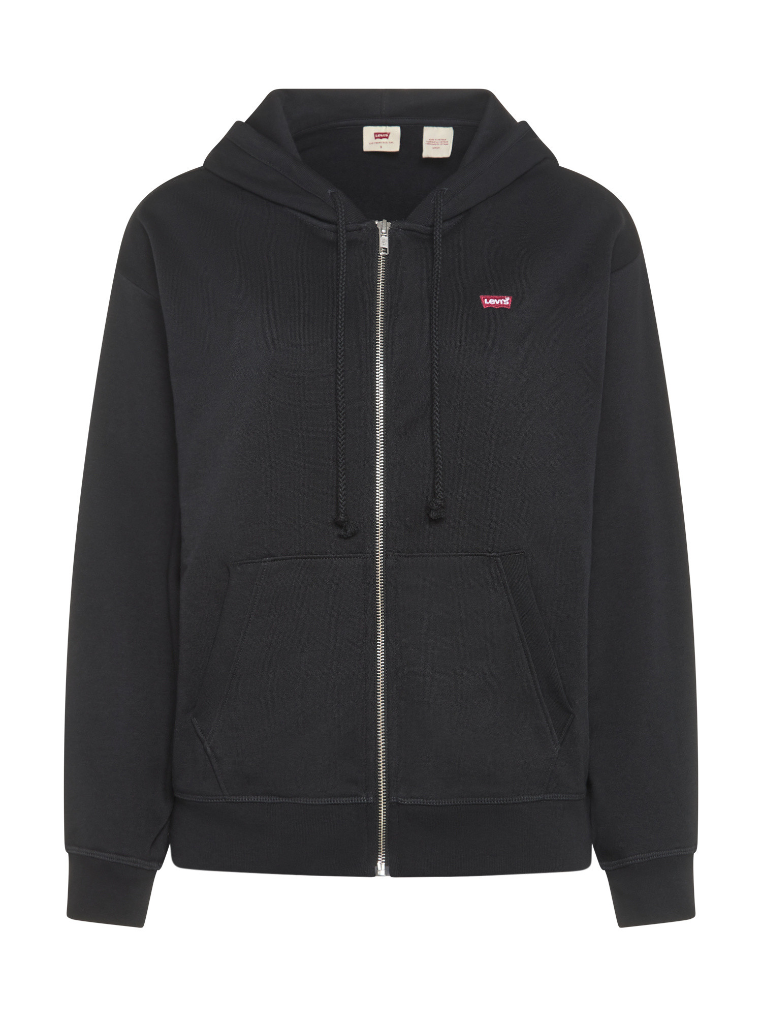 Sweatshirt with zip and hood, Black, large image number 0