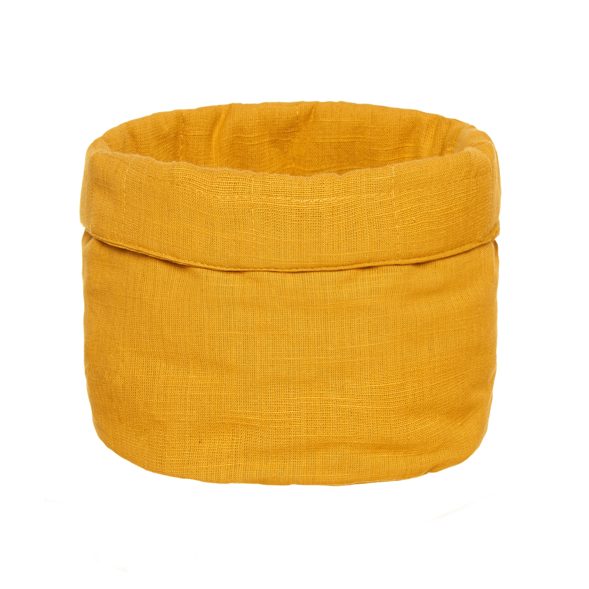 Round quilted mÃ©lange basket, Ocra Yellow, large image number 0
