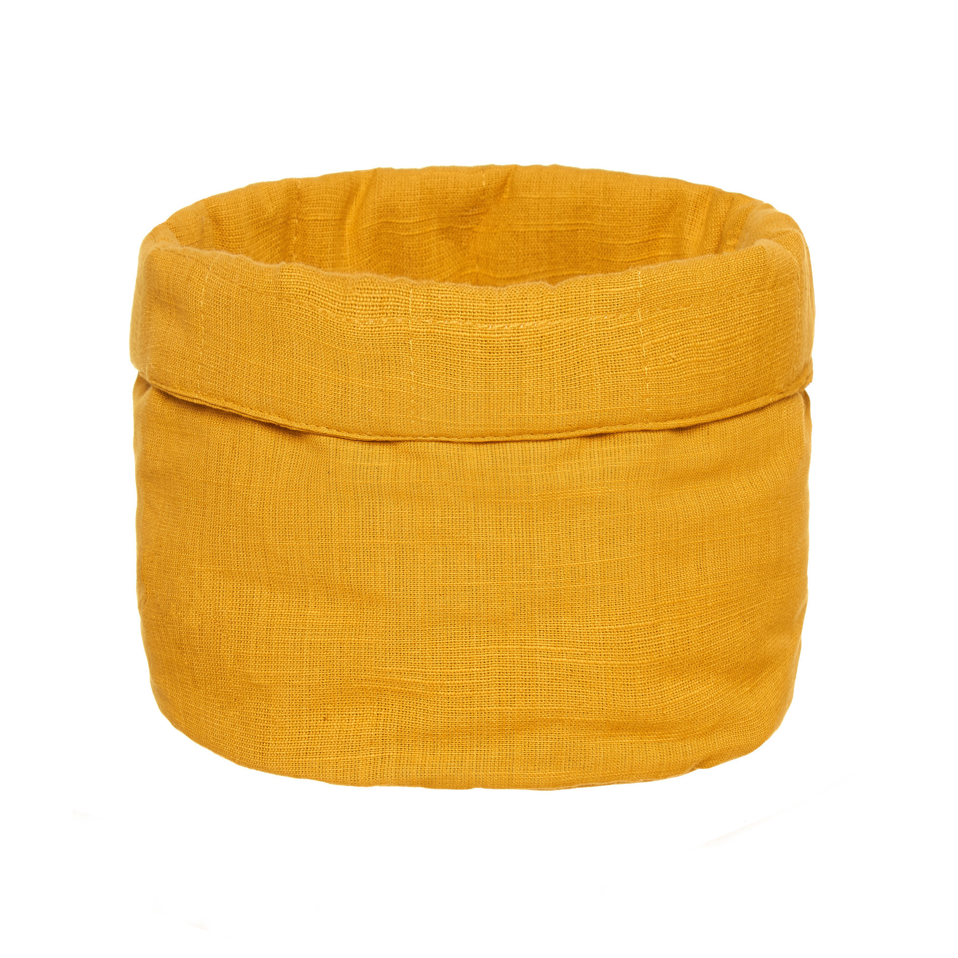 Round quilted m&Atilde;&copy;lange basket, Ocra Yellow, large image number 0