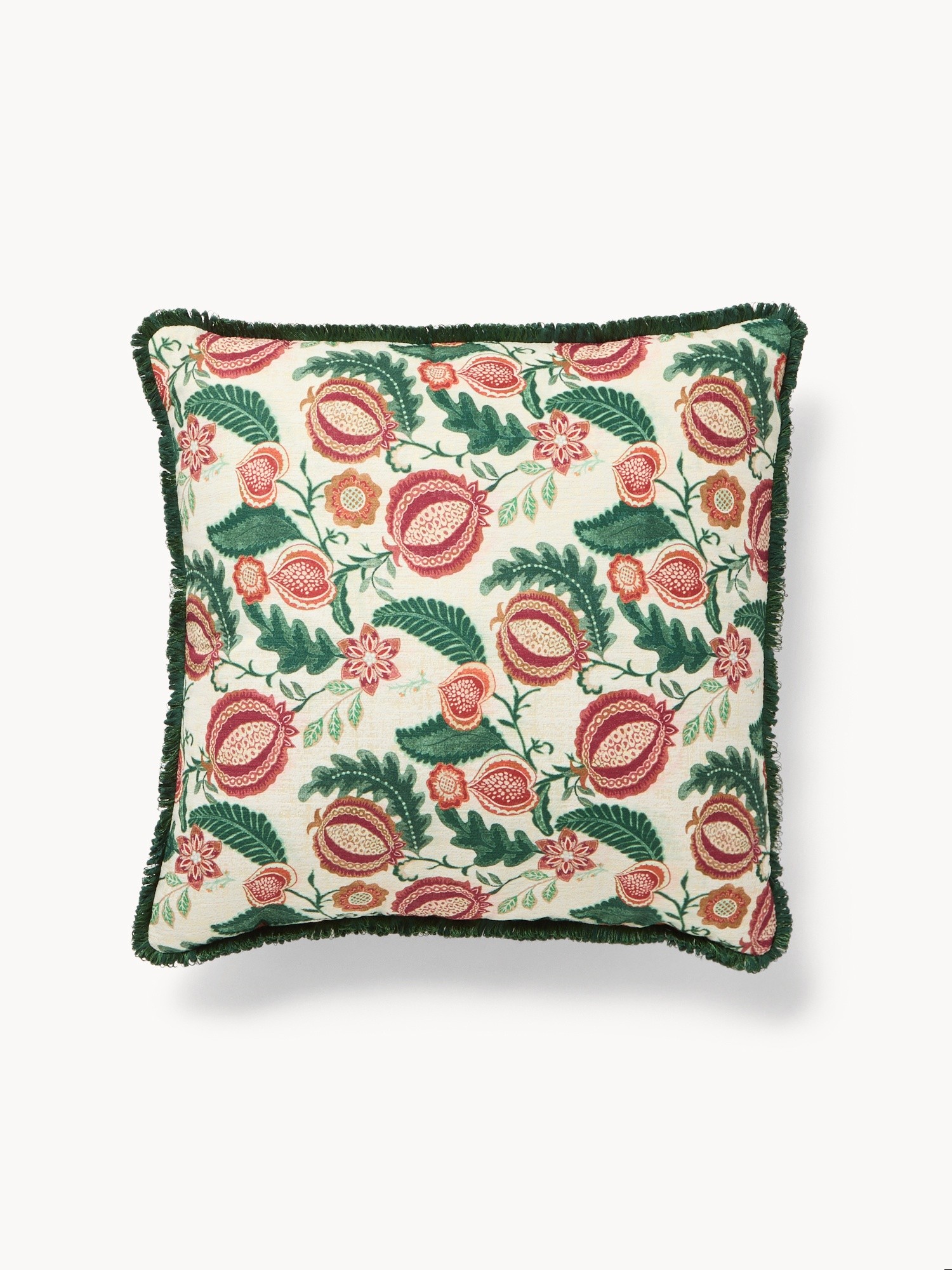 45x45 cm pomegranate print pillow with fringes, Multicolor, large image number 0