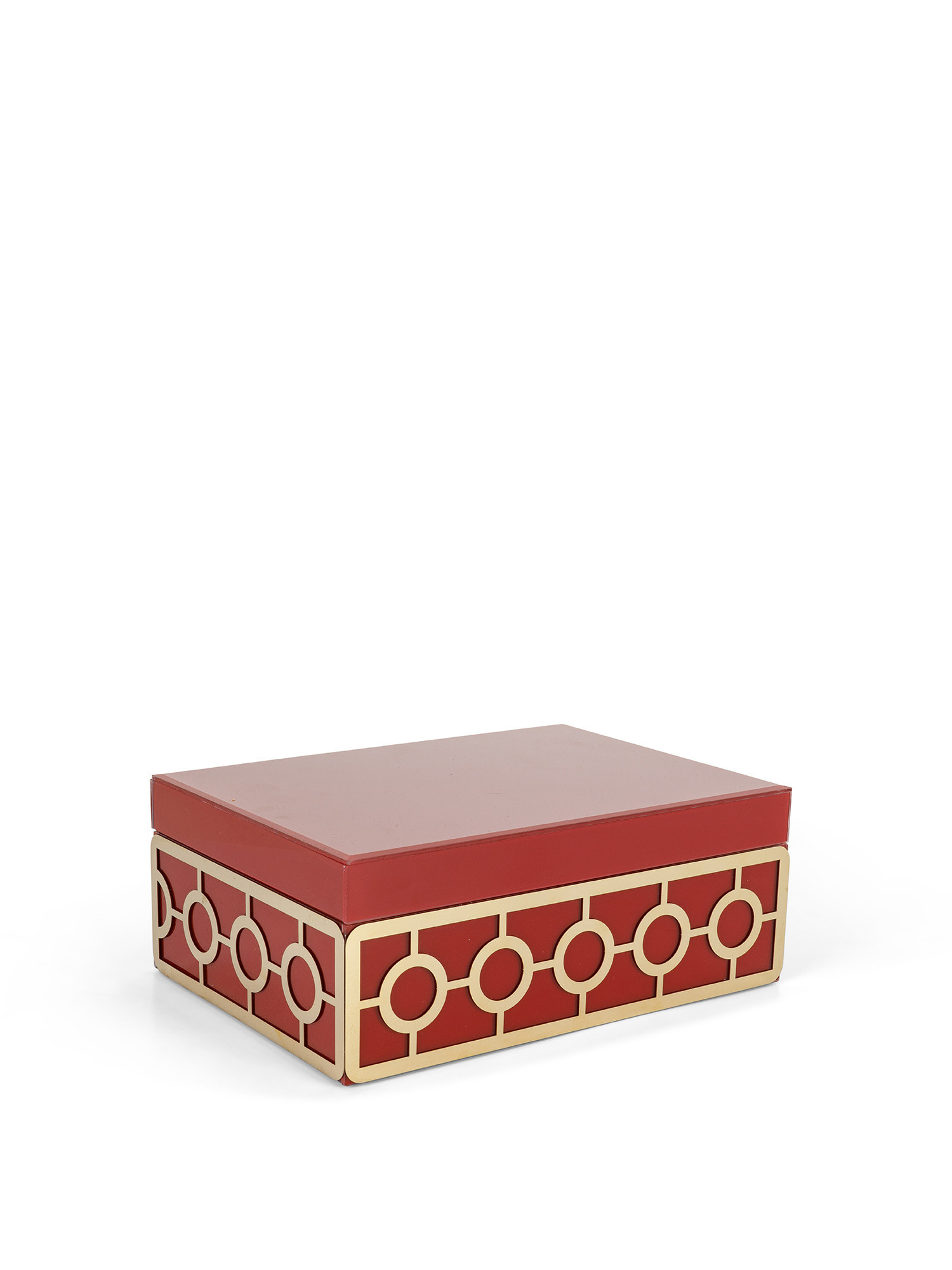 Glass jewelry box with decorations, Red, large image number 0