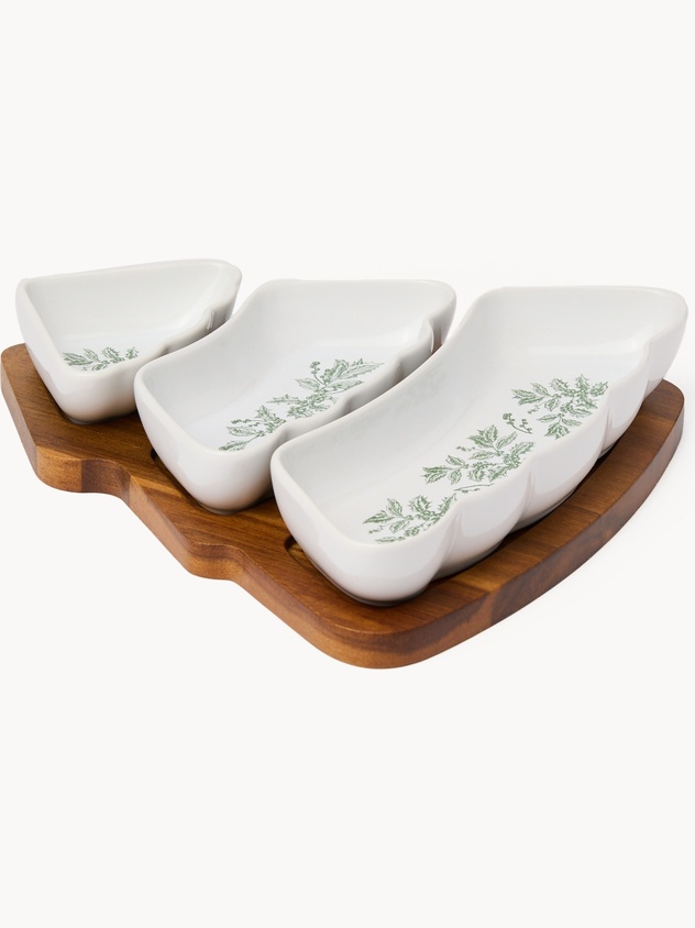 Antipastiera in stoneware a forma di albero di Natale