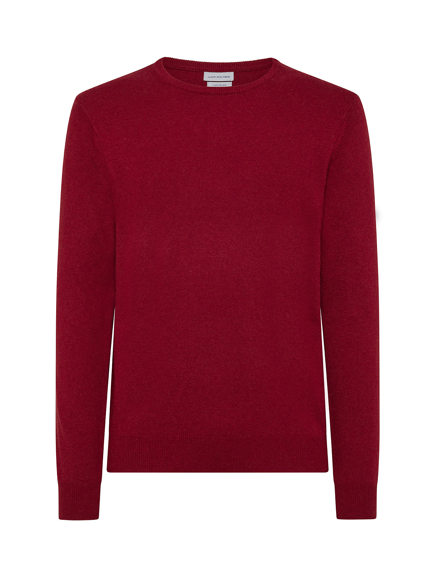Cashmere Blend crewneck sweater with noble fibers, Red Bordeaux, large image number 0
