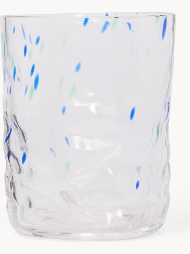 Bicchiere in vetro borosilicato dettaglio dots