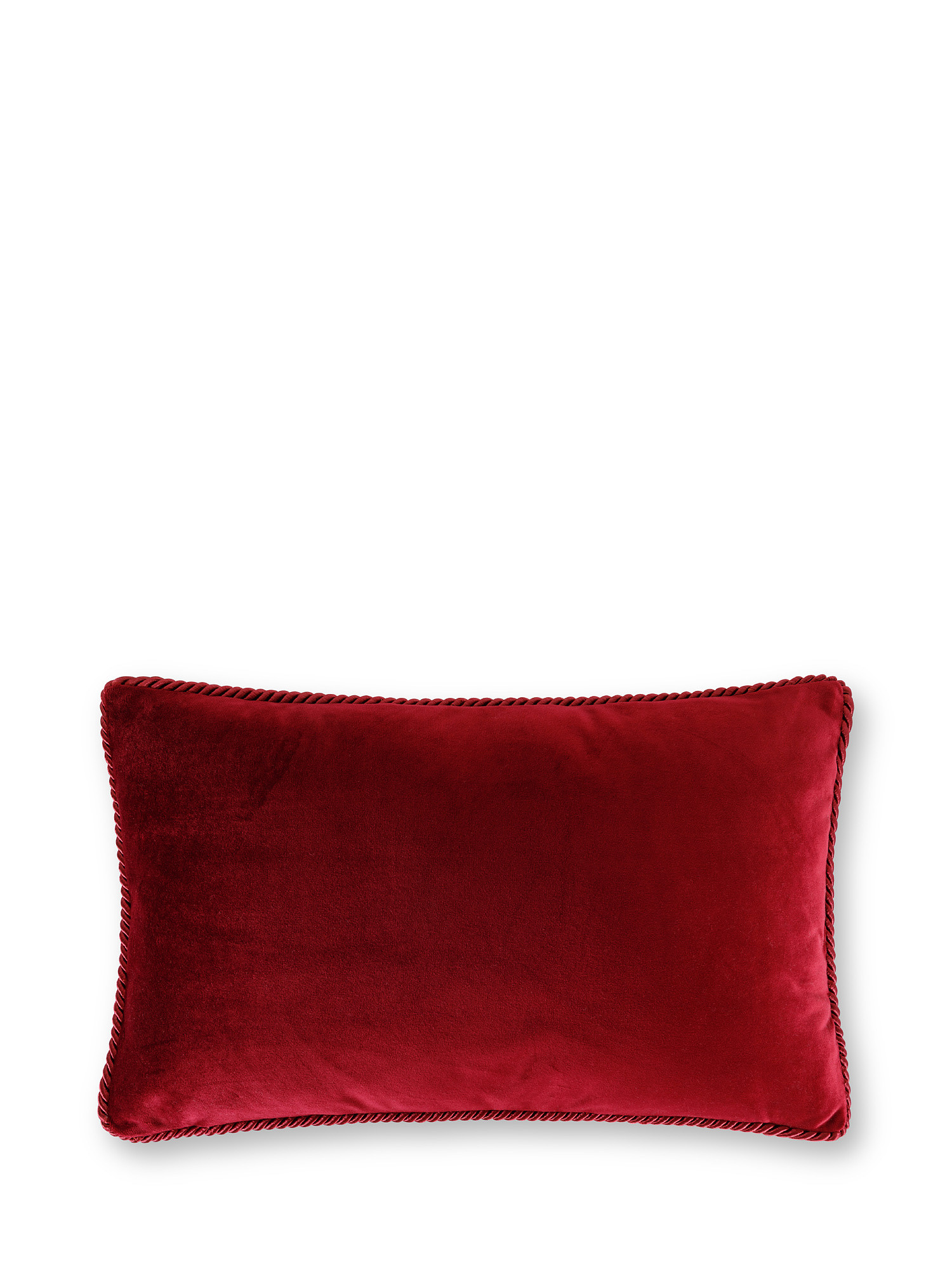 Cuscino velluto tinta unita 30x50cm, Rosso scuro, large image number 0