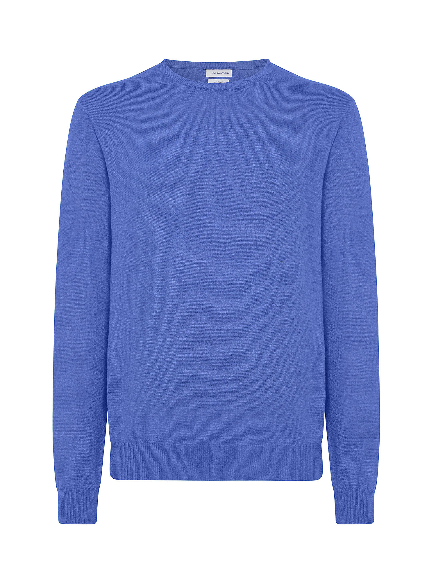 Cashmere Blend crewneck sweater with noble fibers, Aviation Blue, large image number 0