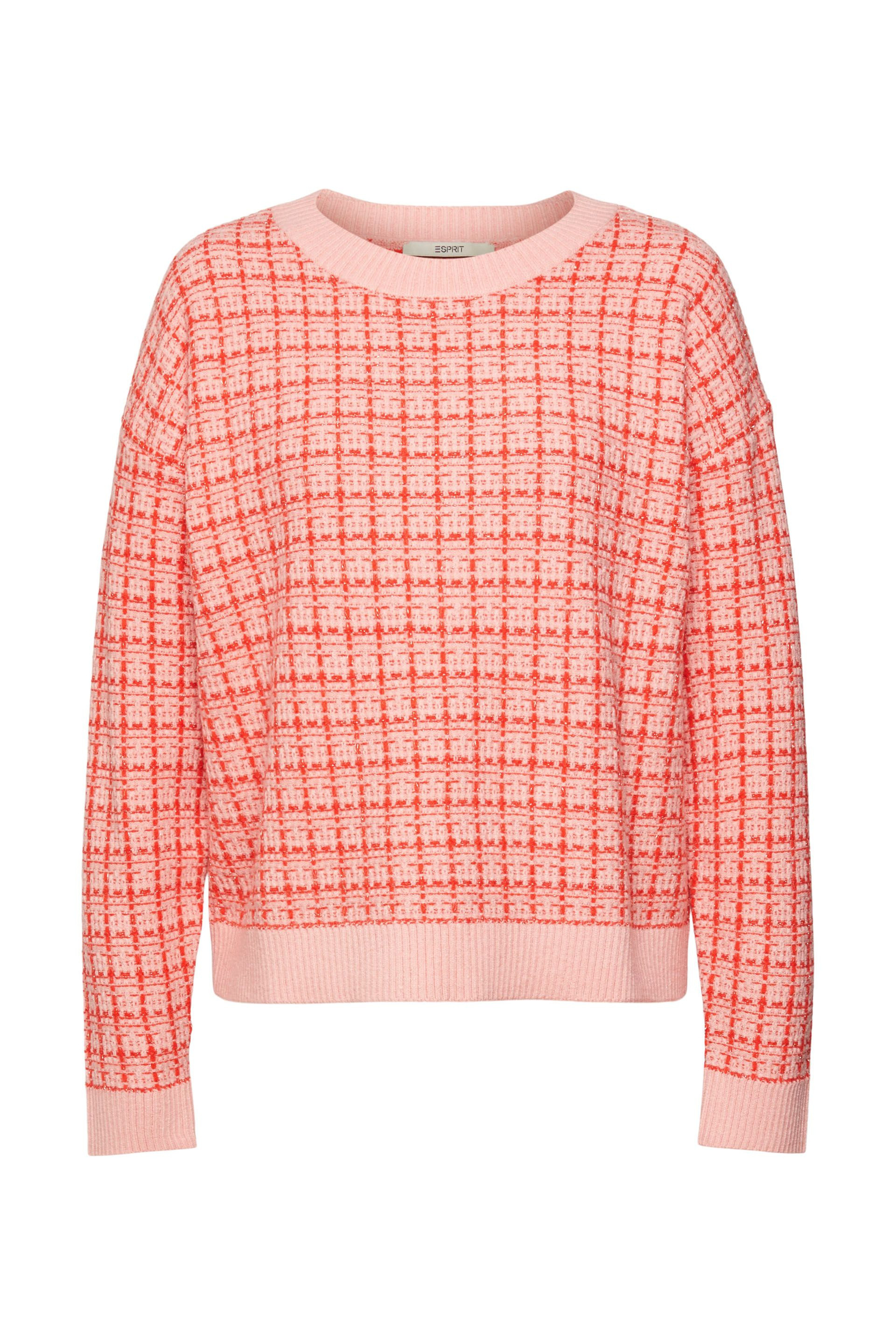 Esprit - Checked pullover, Pink, large image number 0