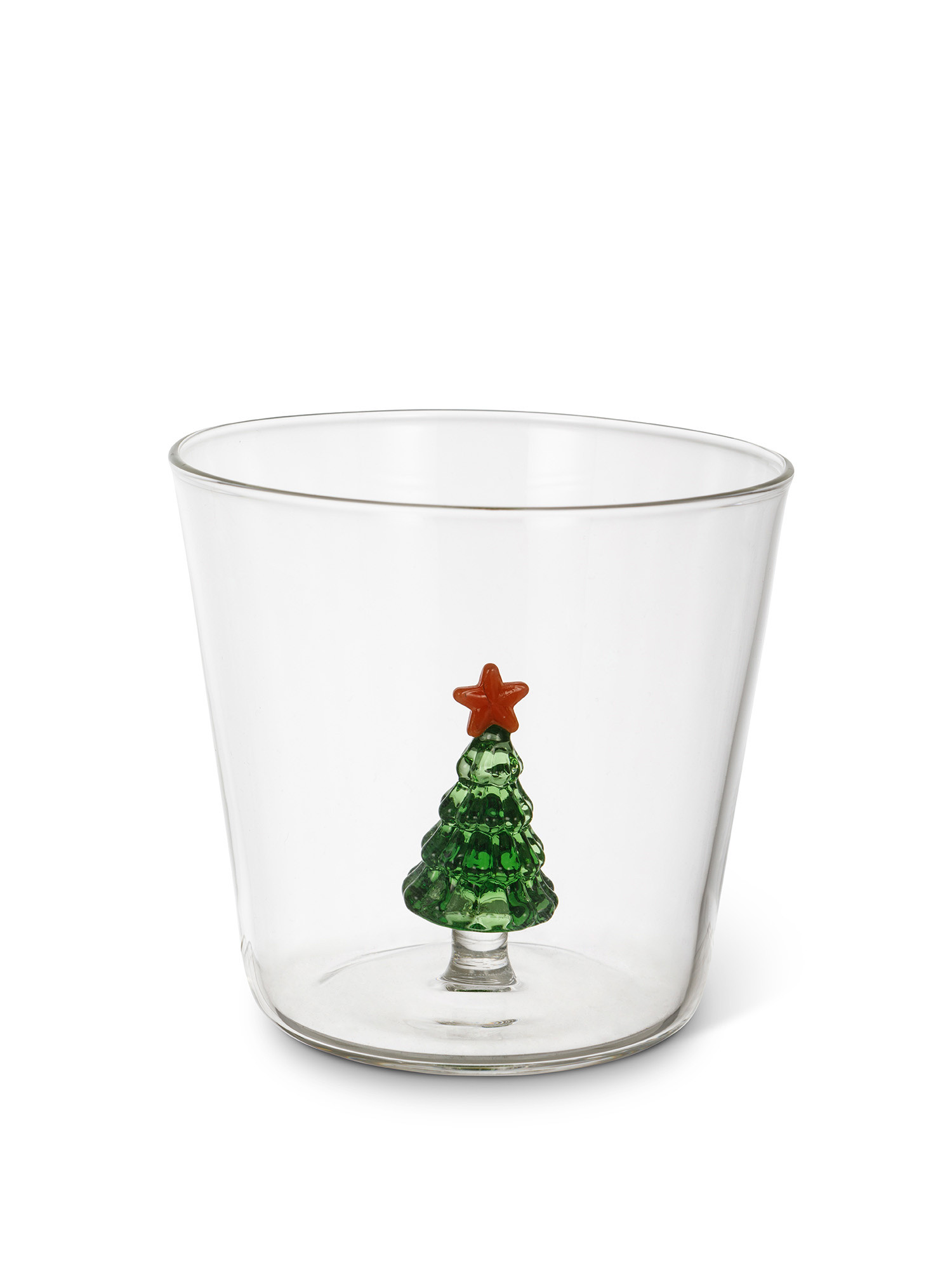 Bicchiere in vetro dettaglio albero Natale, Trasparente, large image number 1