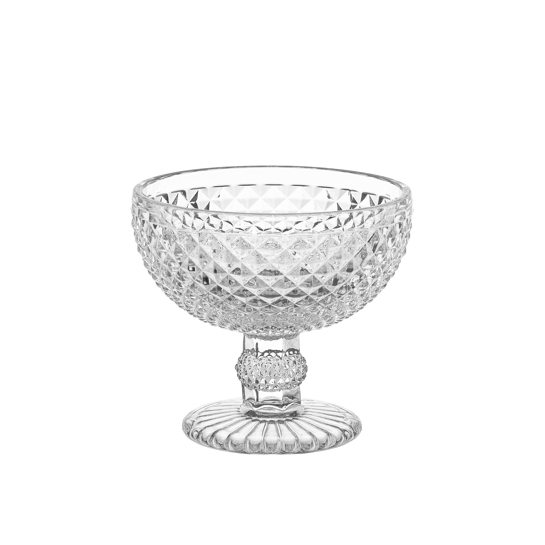 Small faceted glass bowl, Transparent, large image number 0