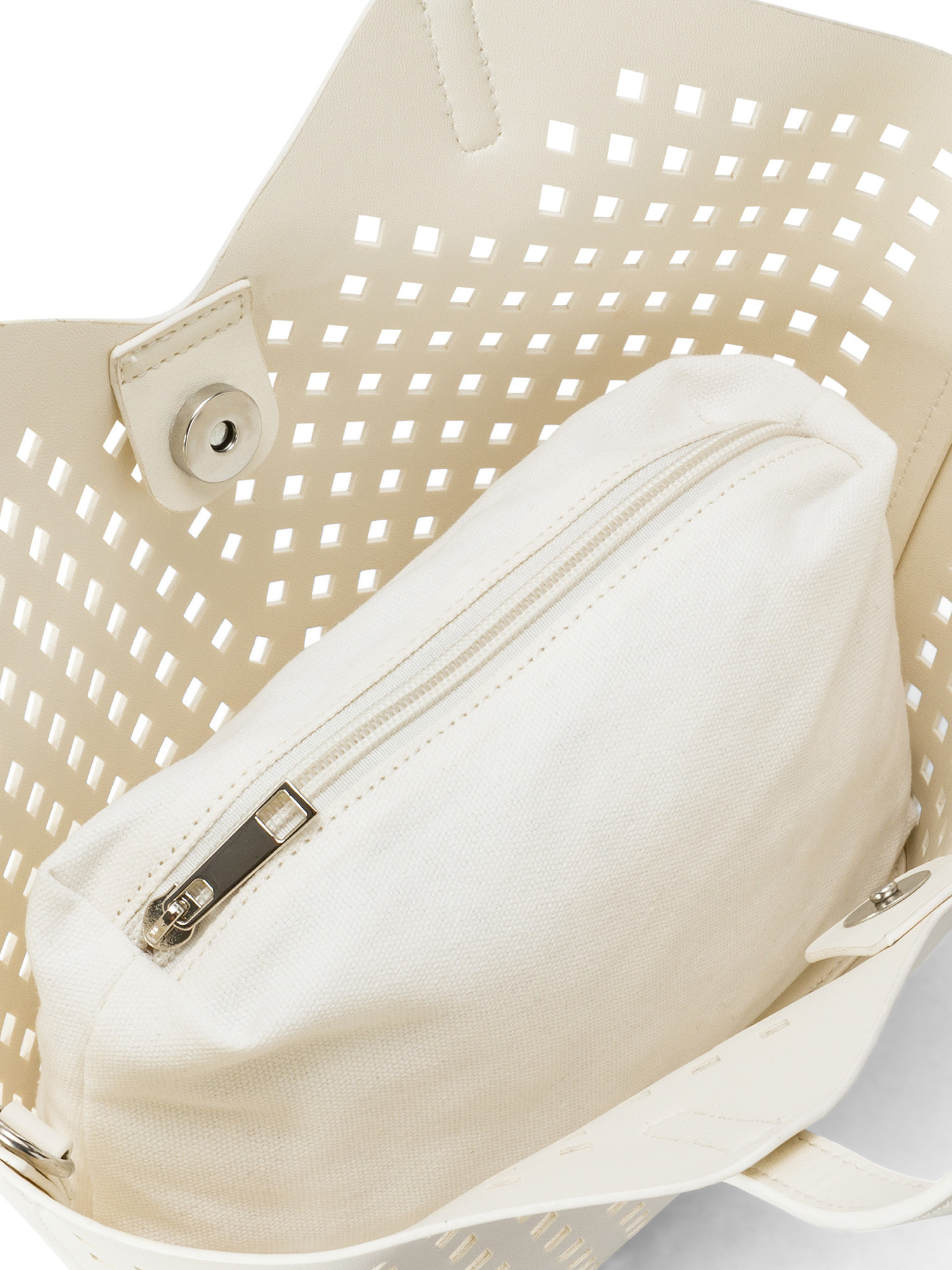 Koan - Shopping bag traforata, Bianco, large image number 2
