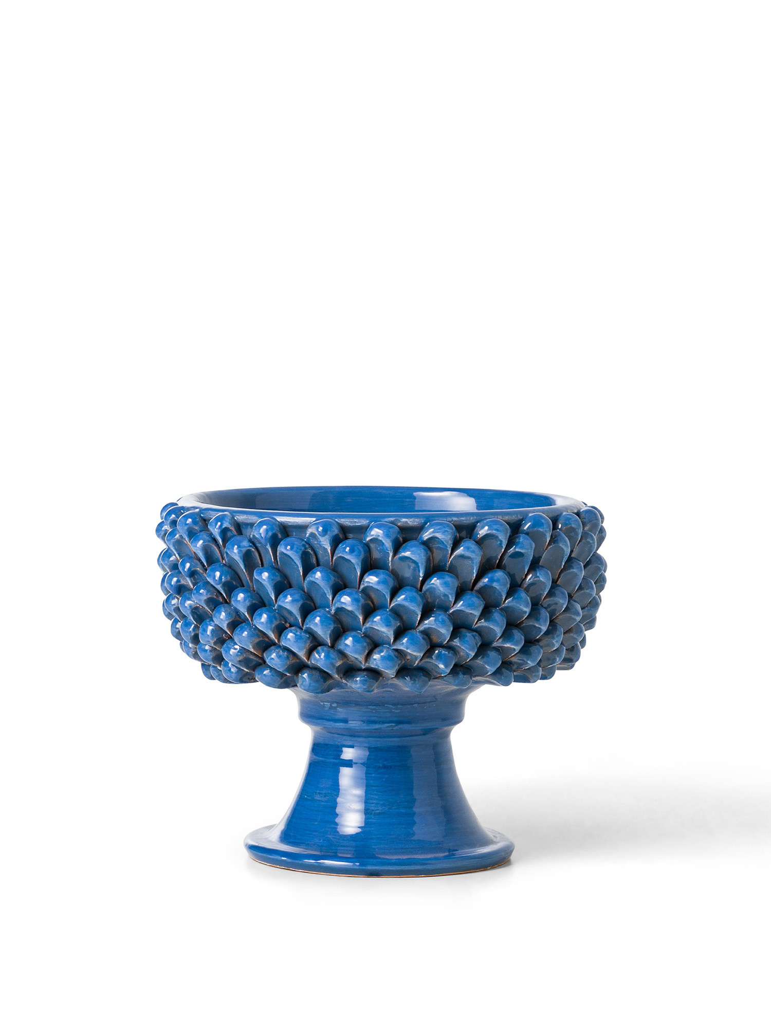 Coprivaso in ceramica artigianale Made in Italy, Azzurro, large image number 0