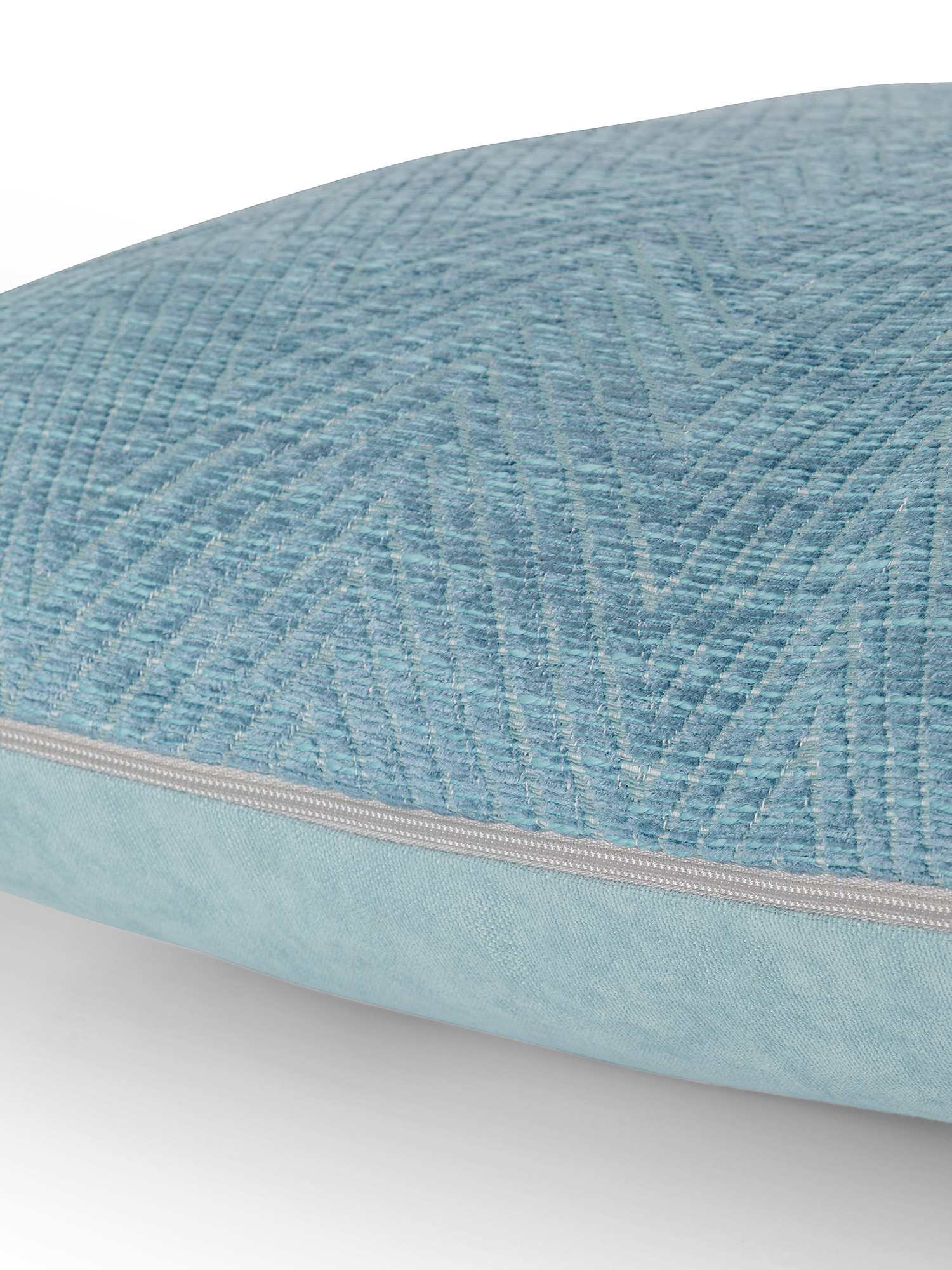 Jacquard cushion with zigzag motif 45x45cm, Light Blue, large image number 2