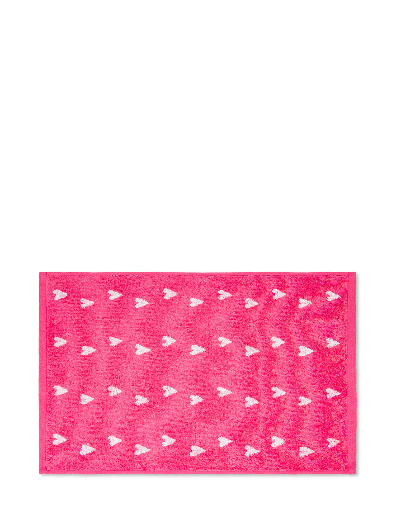 Asciugamano in spugna di cotone motivo cuoricini, Rosa, large image number 1