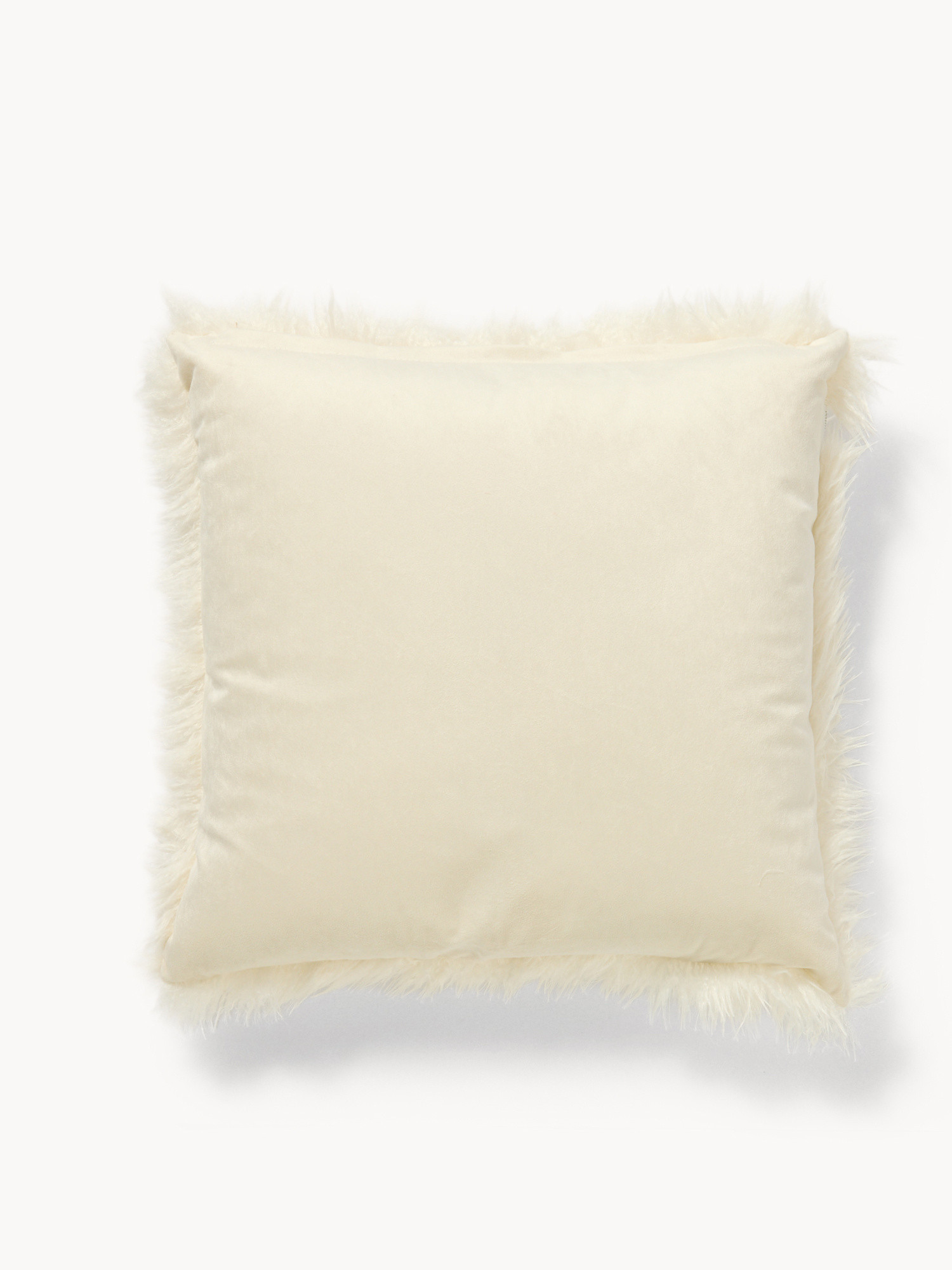 Cuscino 45x45 effetto pelliccia, Bianco, large image number 1