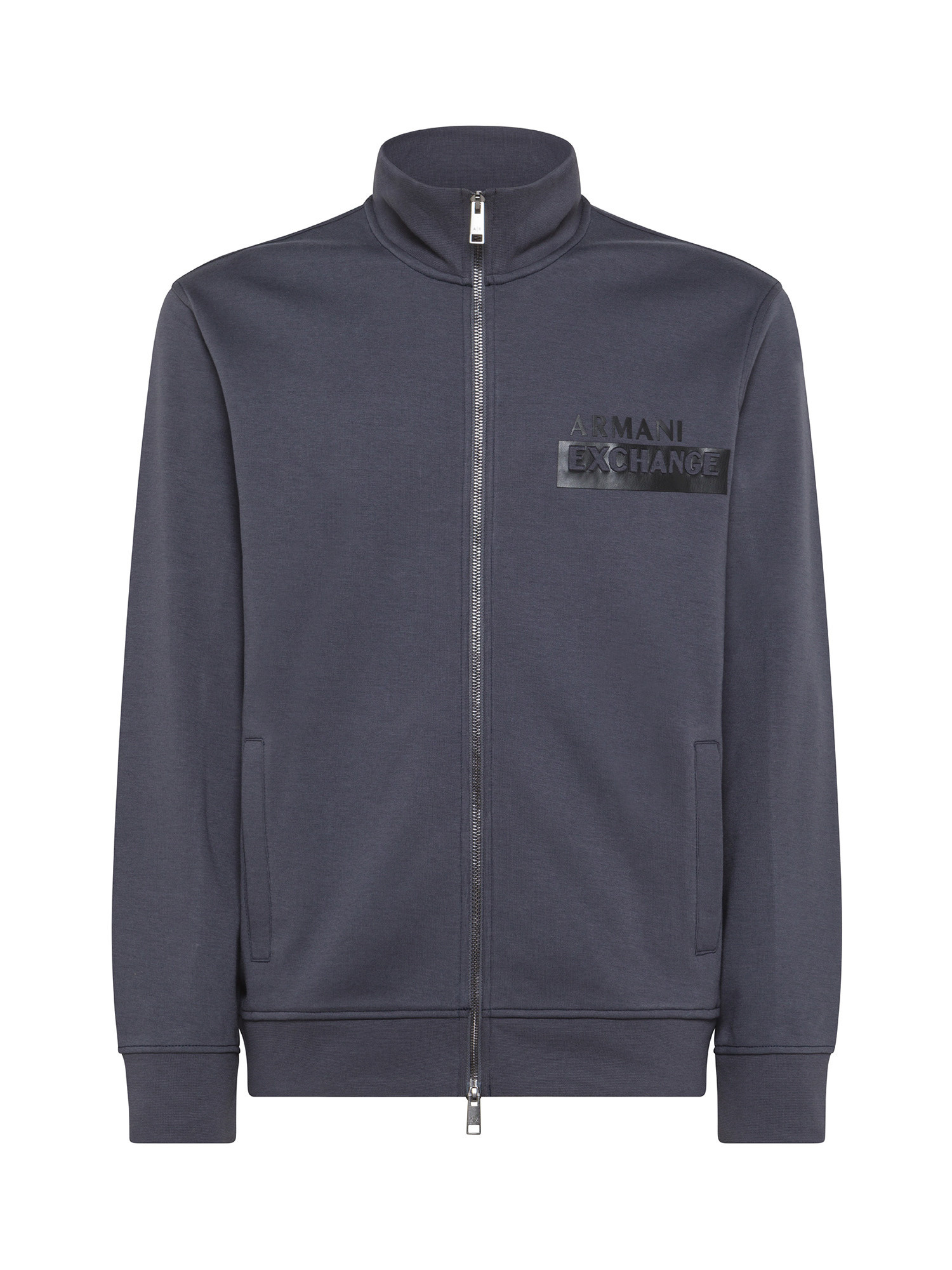 Armani Exchange - Full zip sweatshirt with logo, Dark Grey, large image number 0