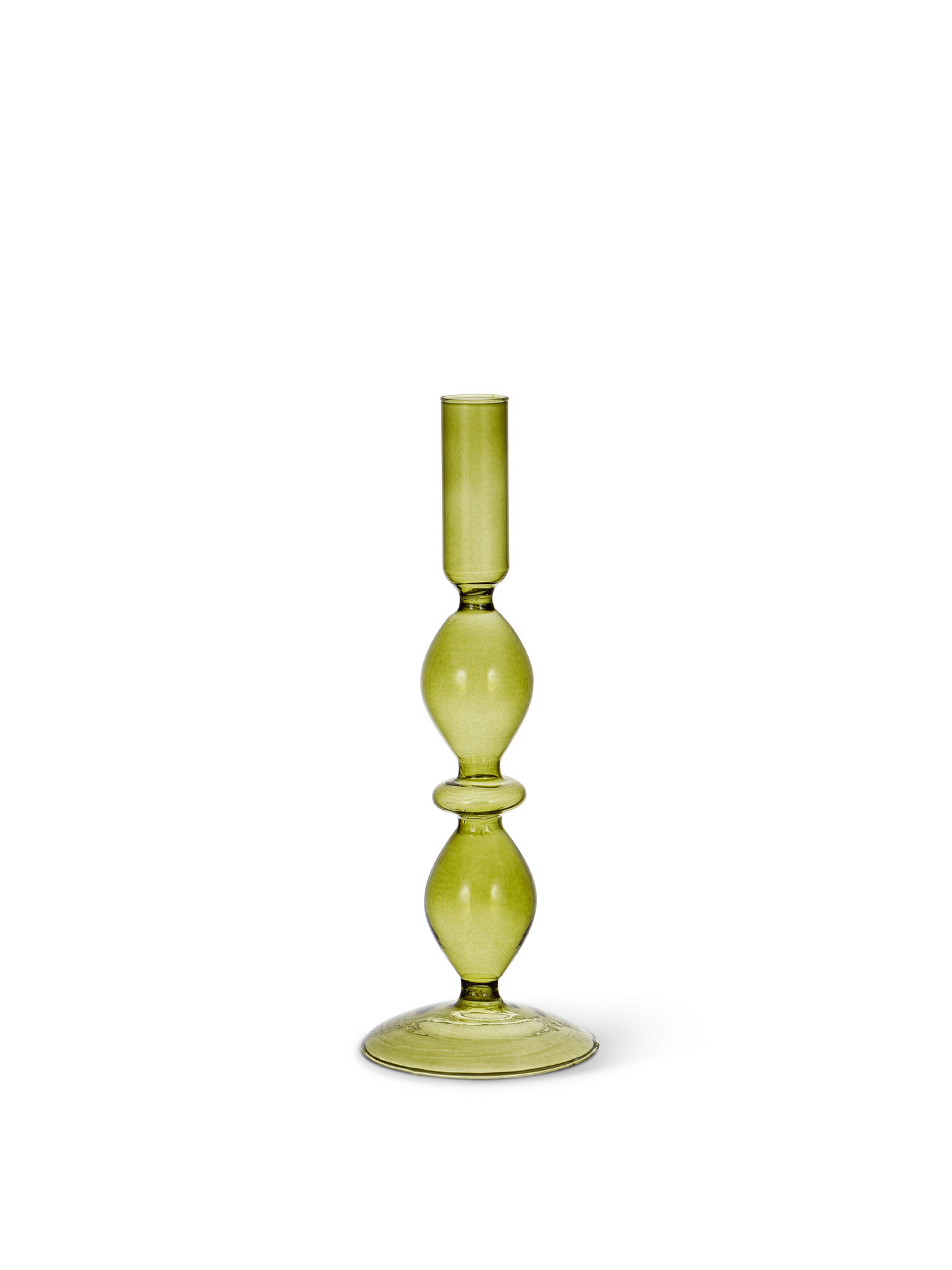 Glass candlestick, Green, large image number 0