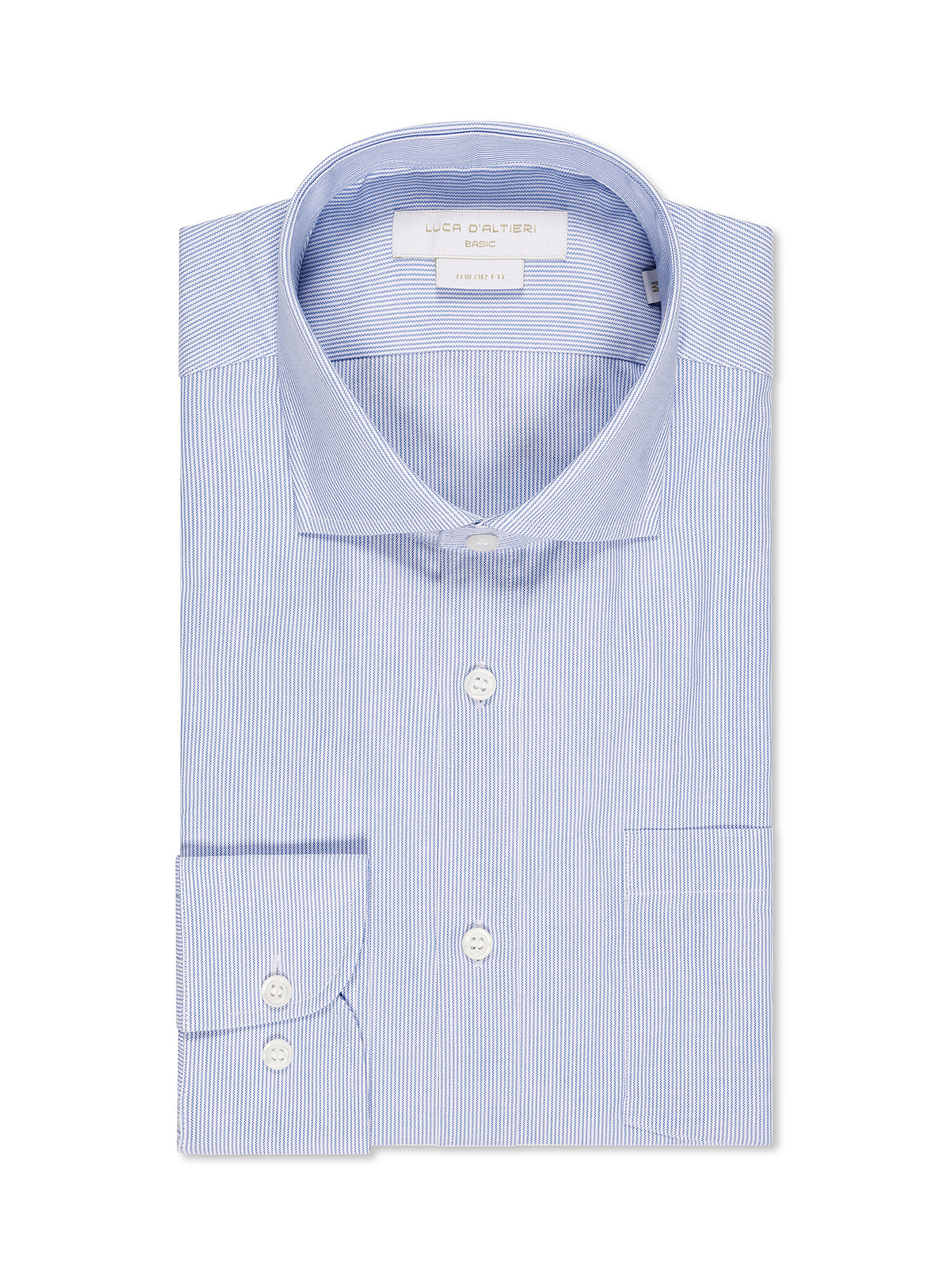 Camicia basic tailor fit in puro cotone, Azzurro, large image number 0