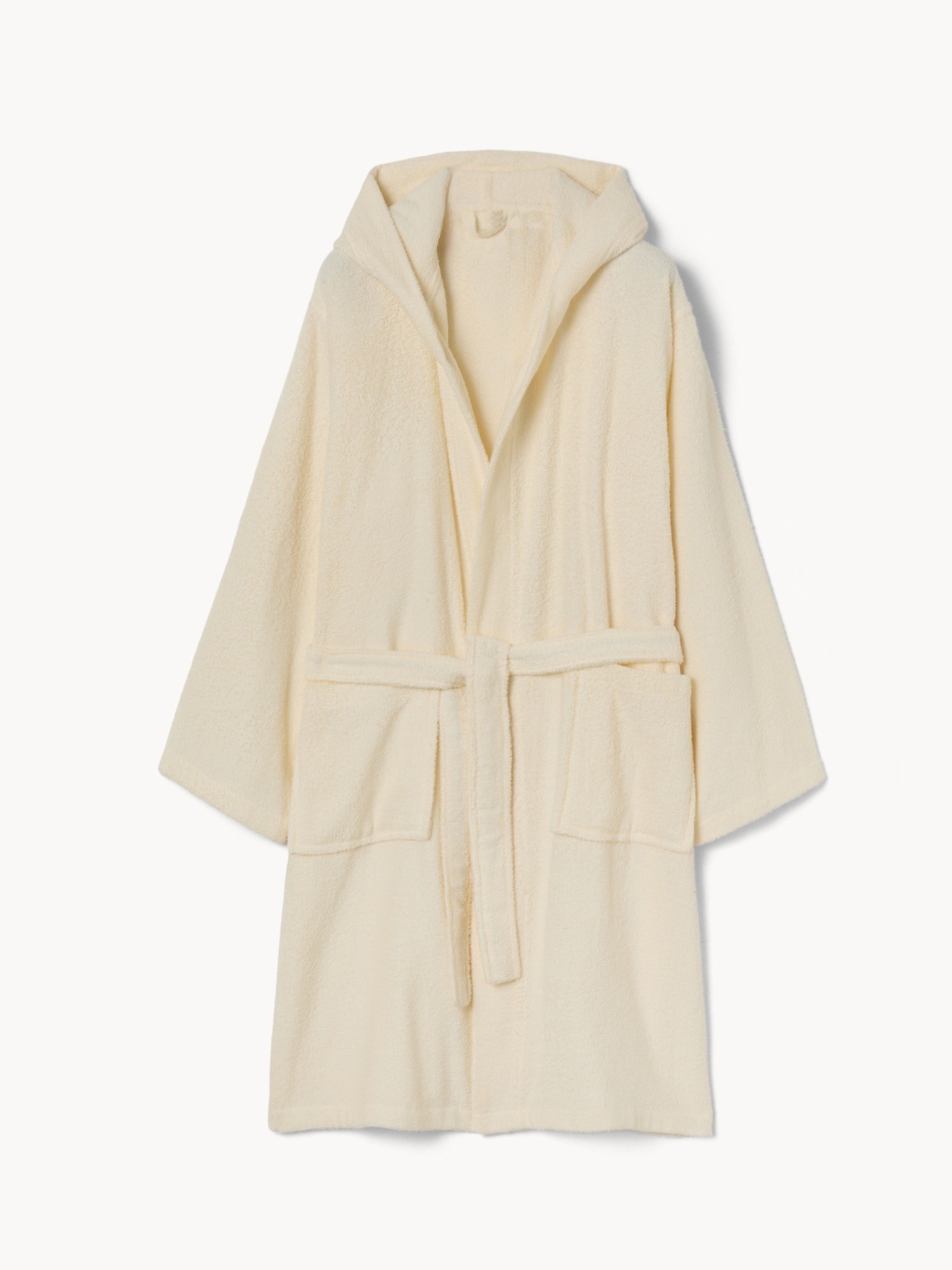 Lightweight and absorbent cotton terry bathrobe - Discounted price, White, large image number 0