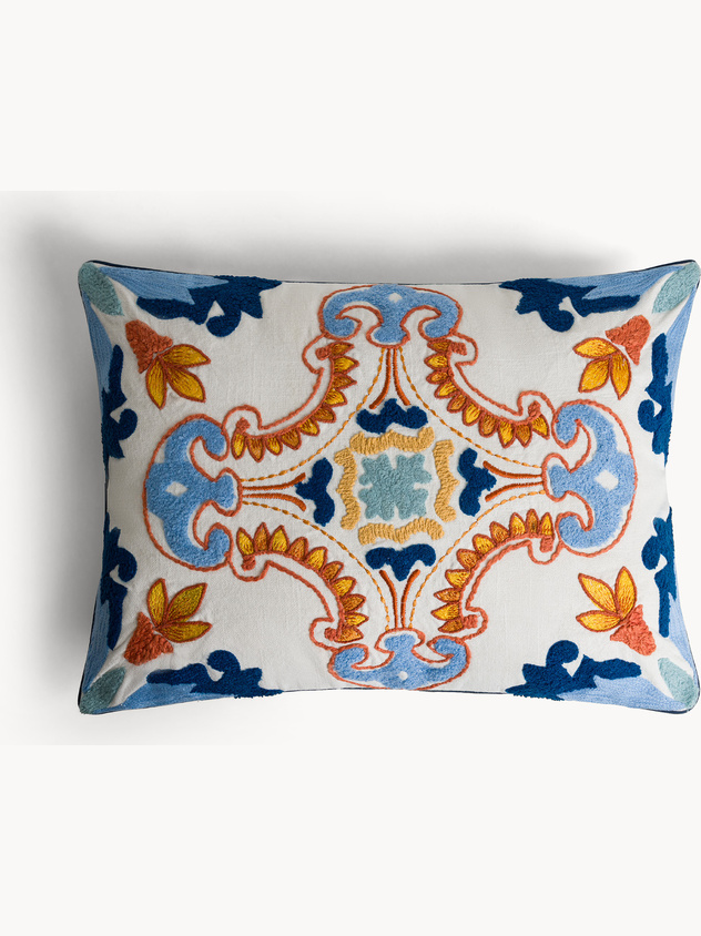 Cuscino motivo geometrico in cotone 35x50cm