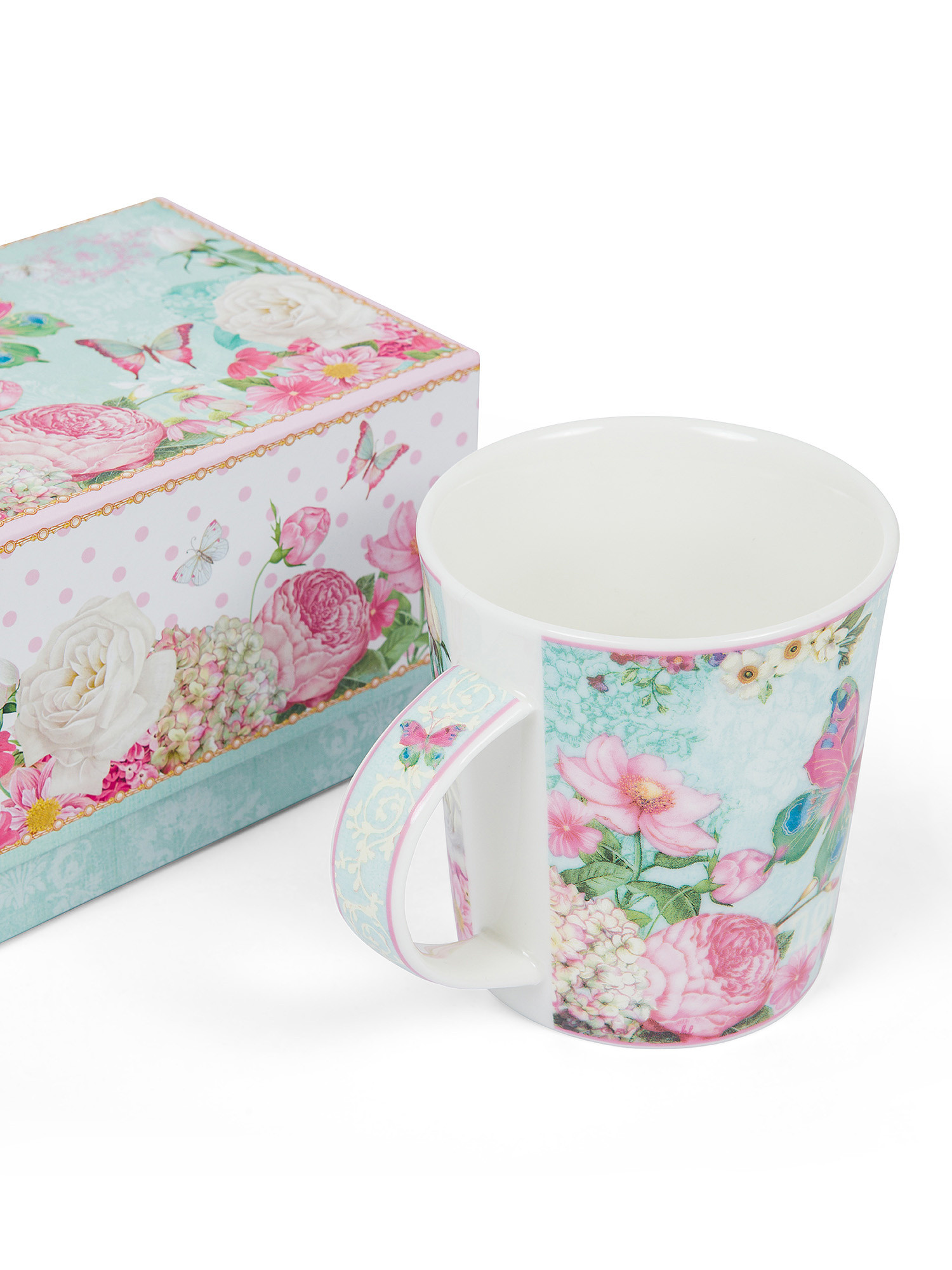 New bone china mug with butterfly motif, Multicolor, large image number 1