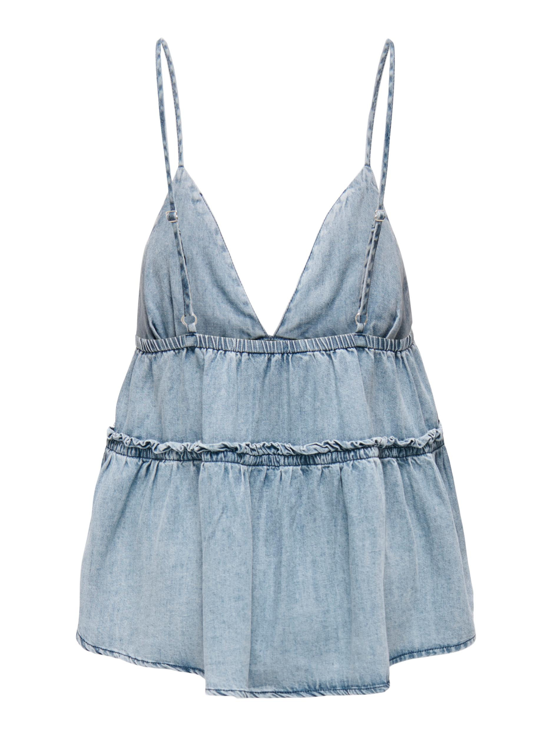 Only - Top with ruffles, Denim, large image number 1