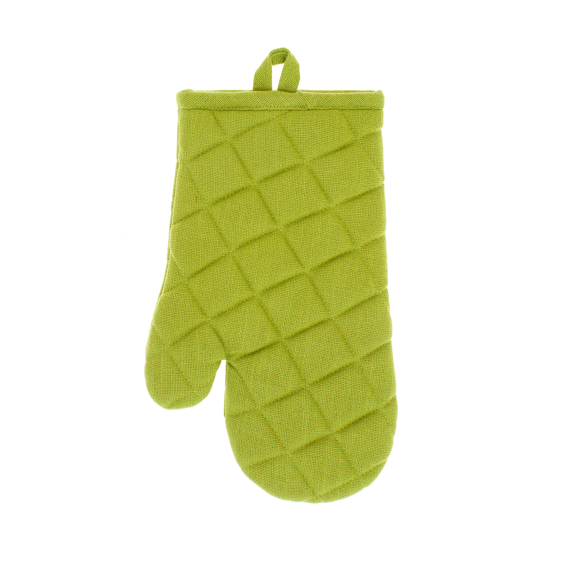 Kitchen mitt in pure iridescent cotton, Green Apple, large image number 0