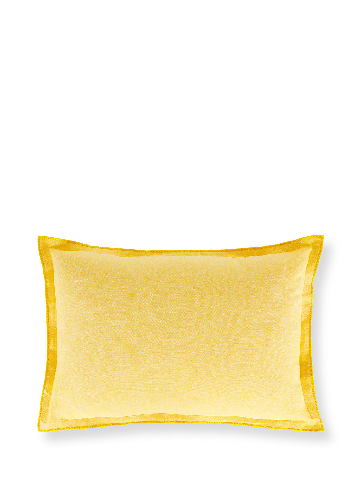 Solid color cotton cushion 45x45cm, Yellow, large image number 0