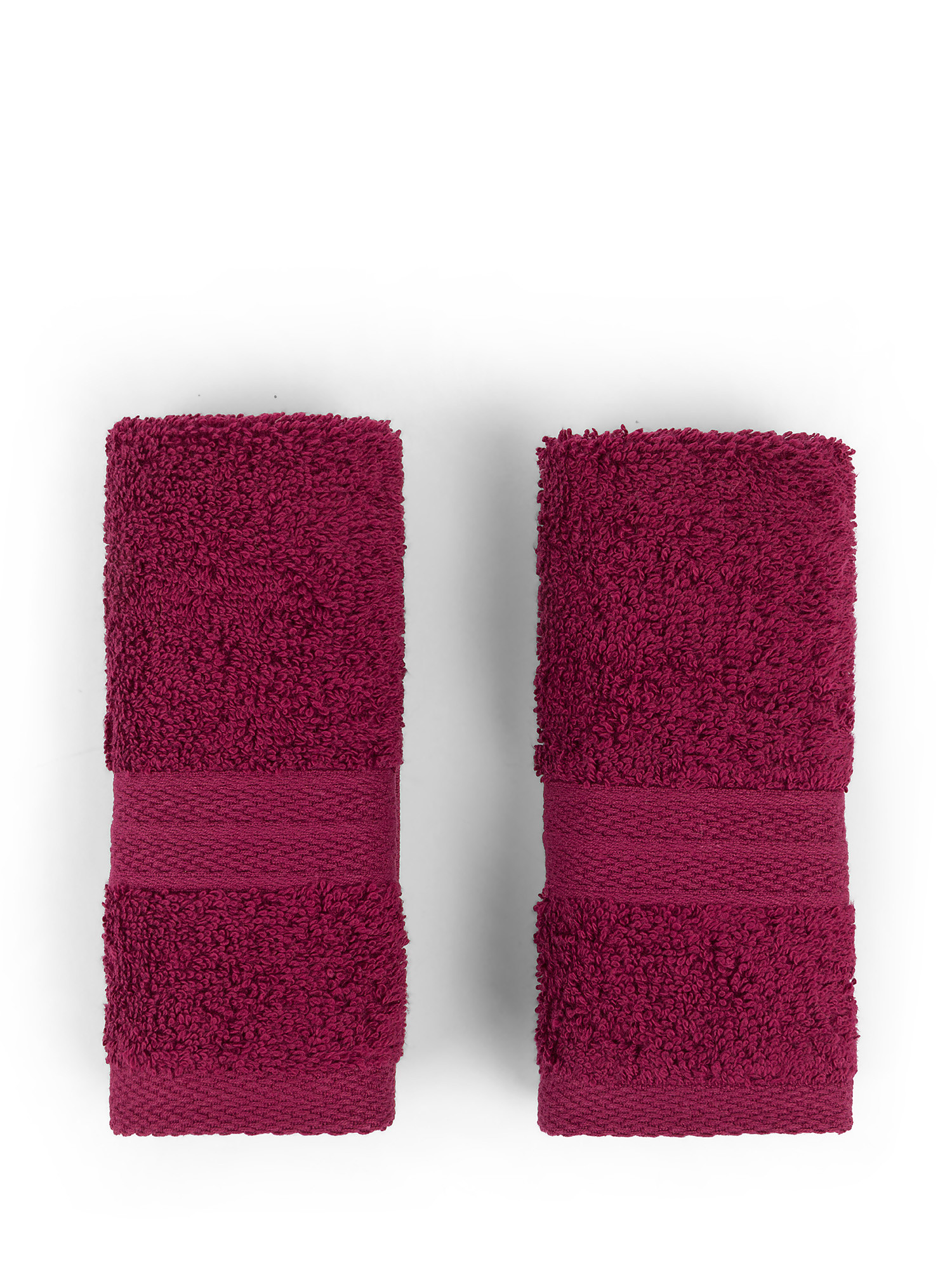 Set of 2 Zefiro solid color 100% cotton washcloths, Cherry Red, large image number 0
