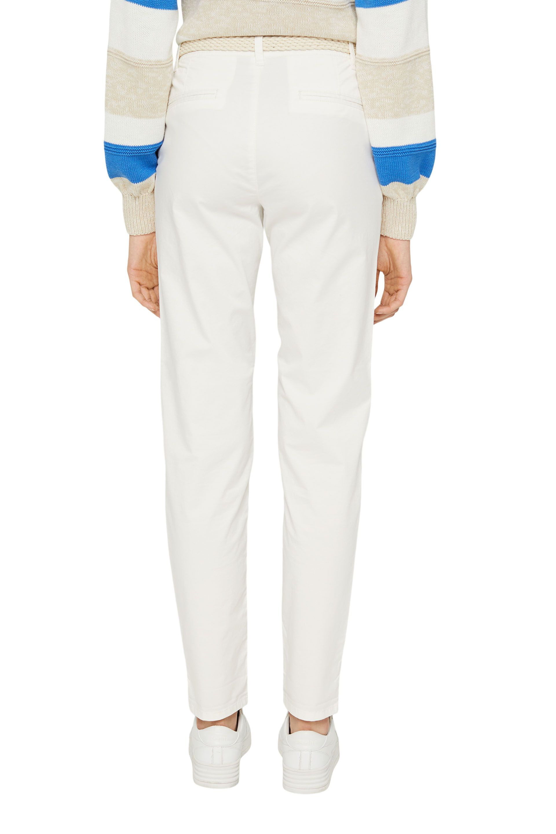 Chino trousers with woven belt, White, large image number 2
