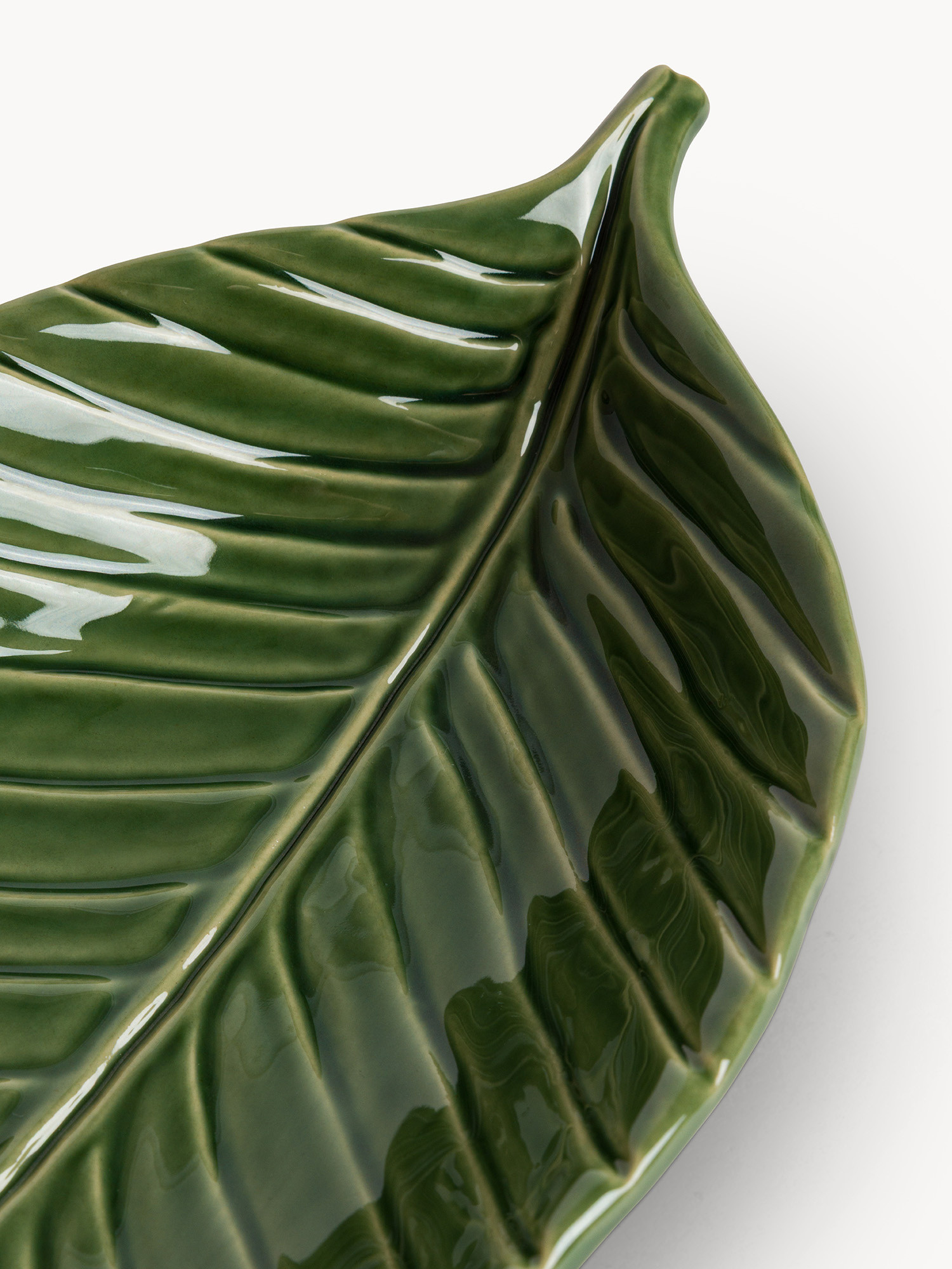 Leaf-patterned stoneware bowl, Multicolor, large image number 1