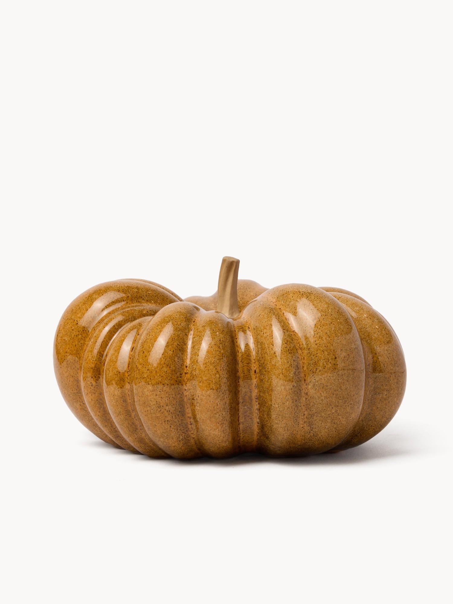 Decorative ceramic pumpkin, Mustard Yellow, large image number 0