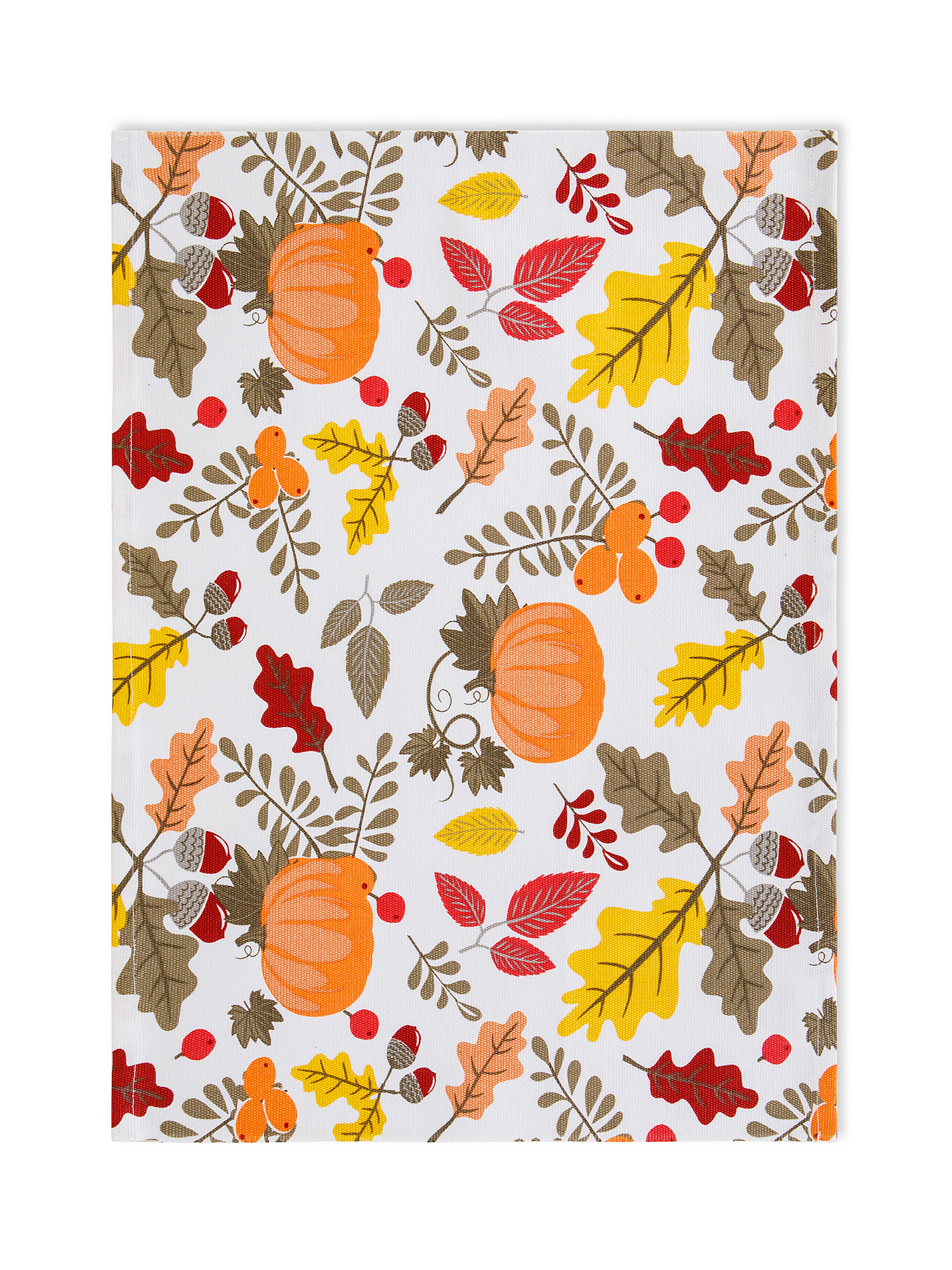 100% cotton placemat with pumpkins print, Orange, large image number 0