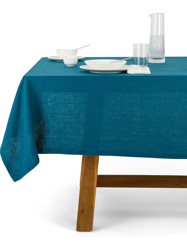 Solid color pure washed linen tablecloth