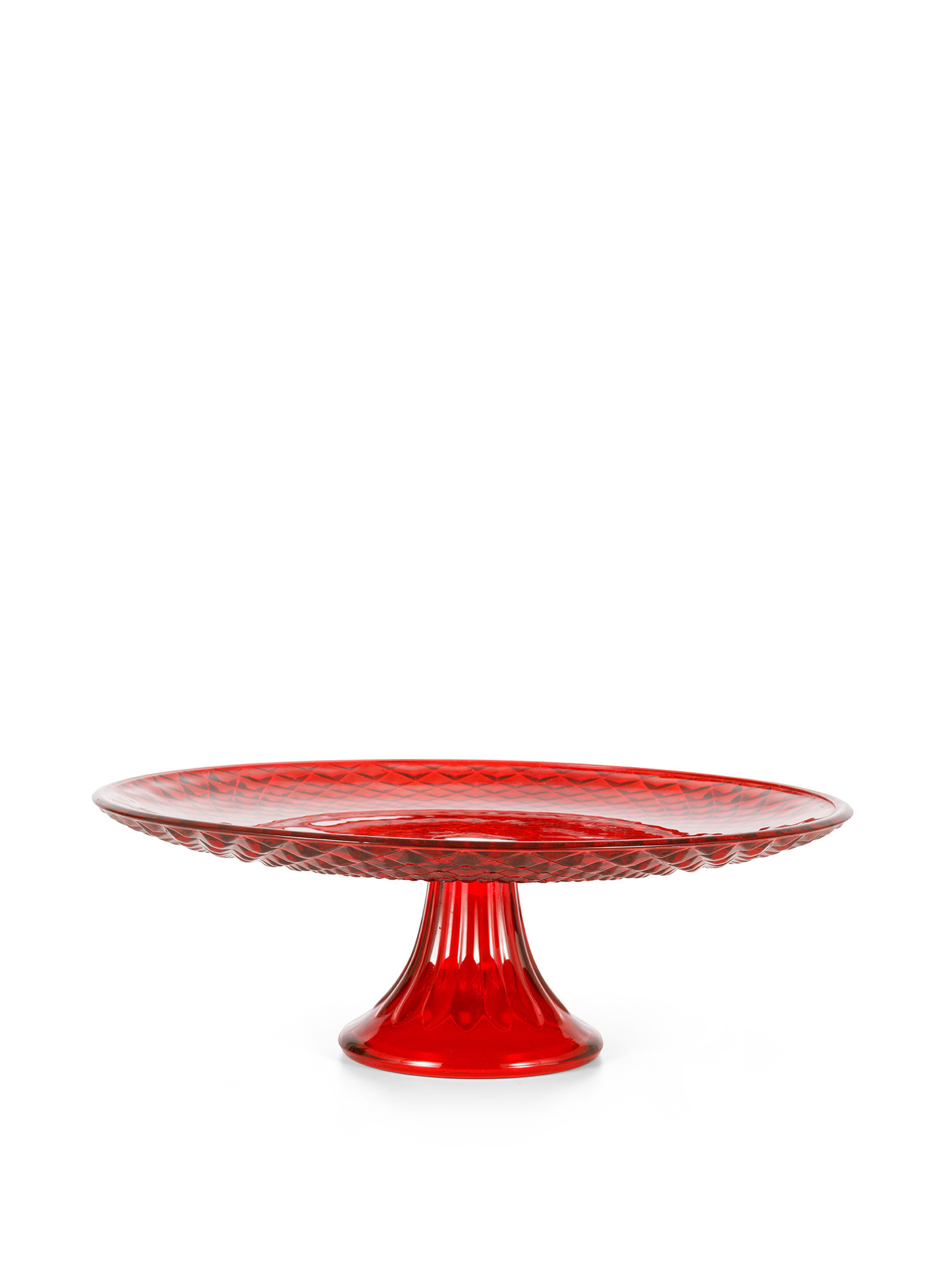 Glass cake stand, Red, large image number 0