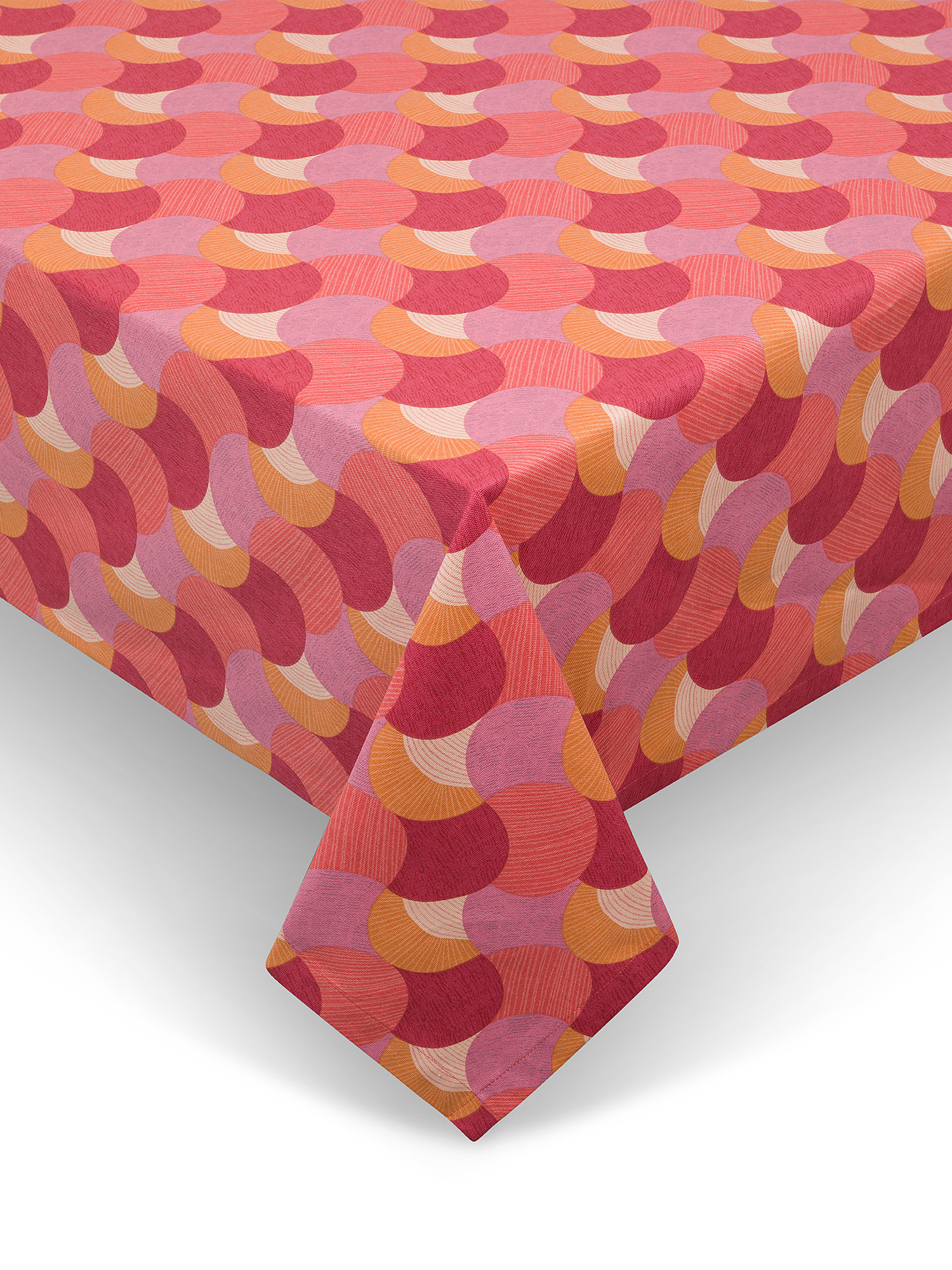 Tovaglia cotone stampa geometrica, Rosa scuro, large image number 0