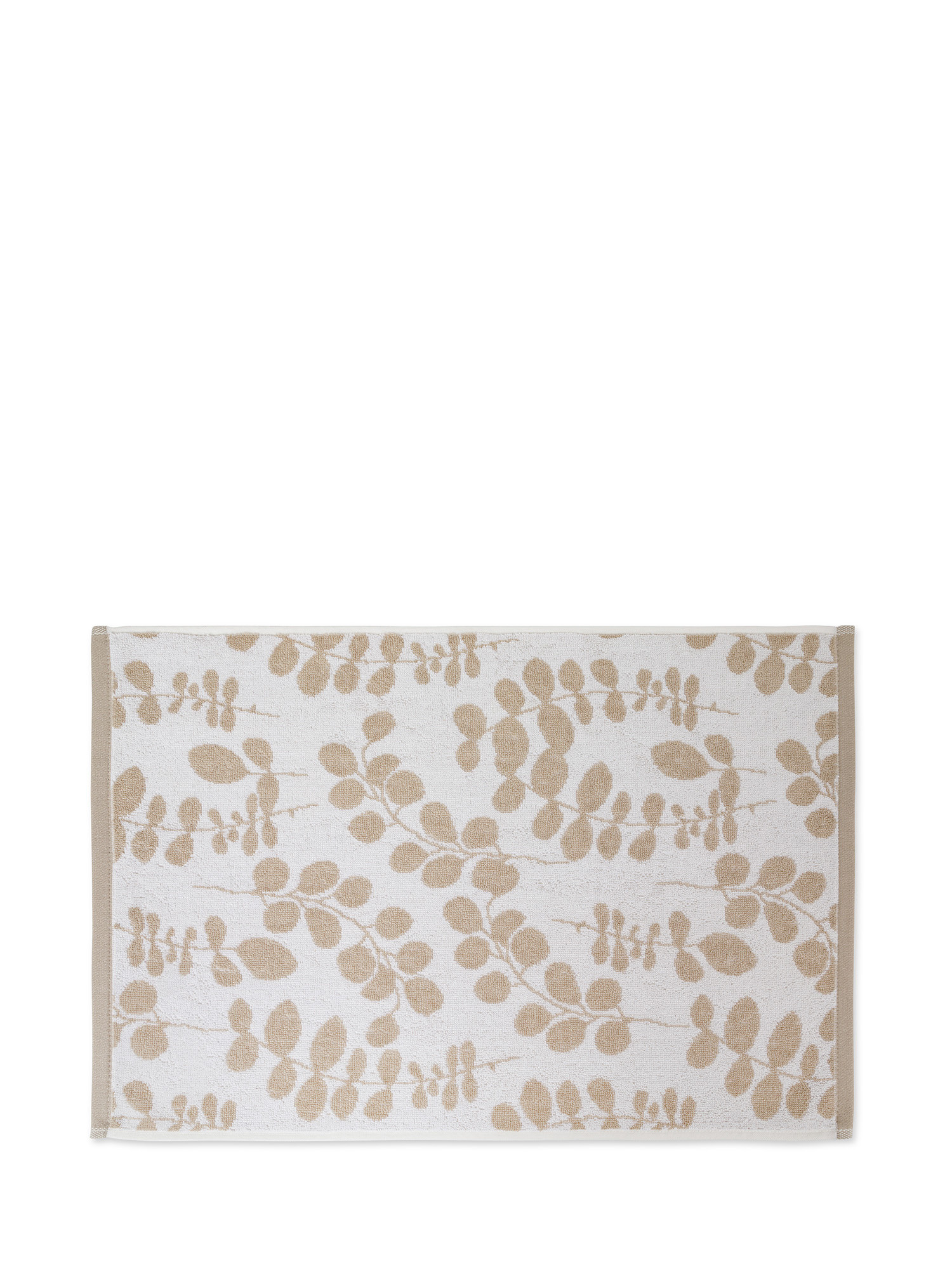 Asciugamano spugna di cotone motivo foliage, Beige, large image number 1