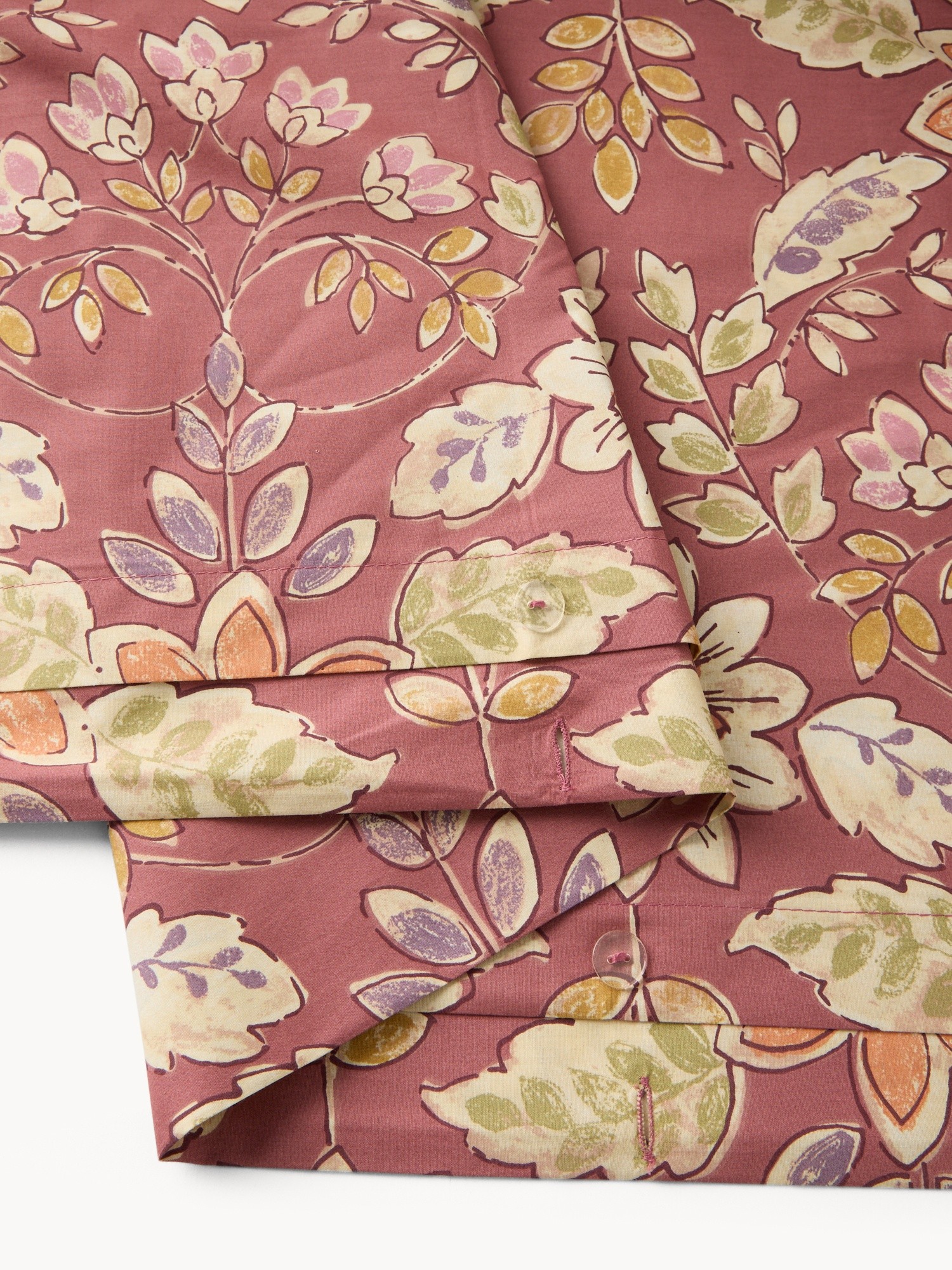 Floral Percale Cotton Sheet Set - Discounted Price, Dark Pink, large image number 1