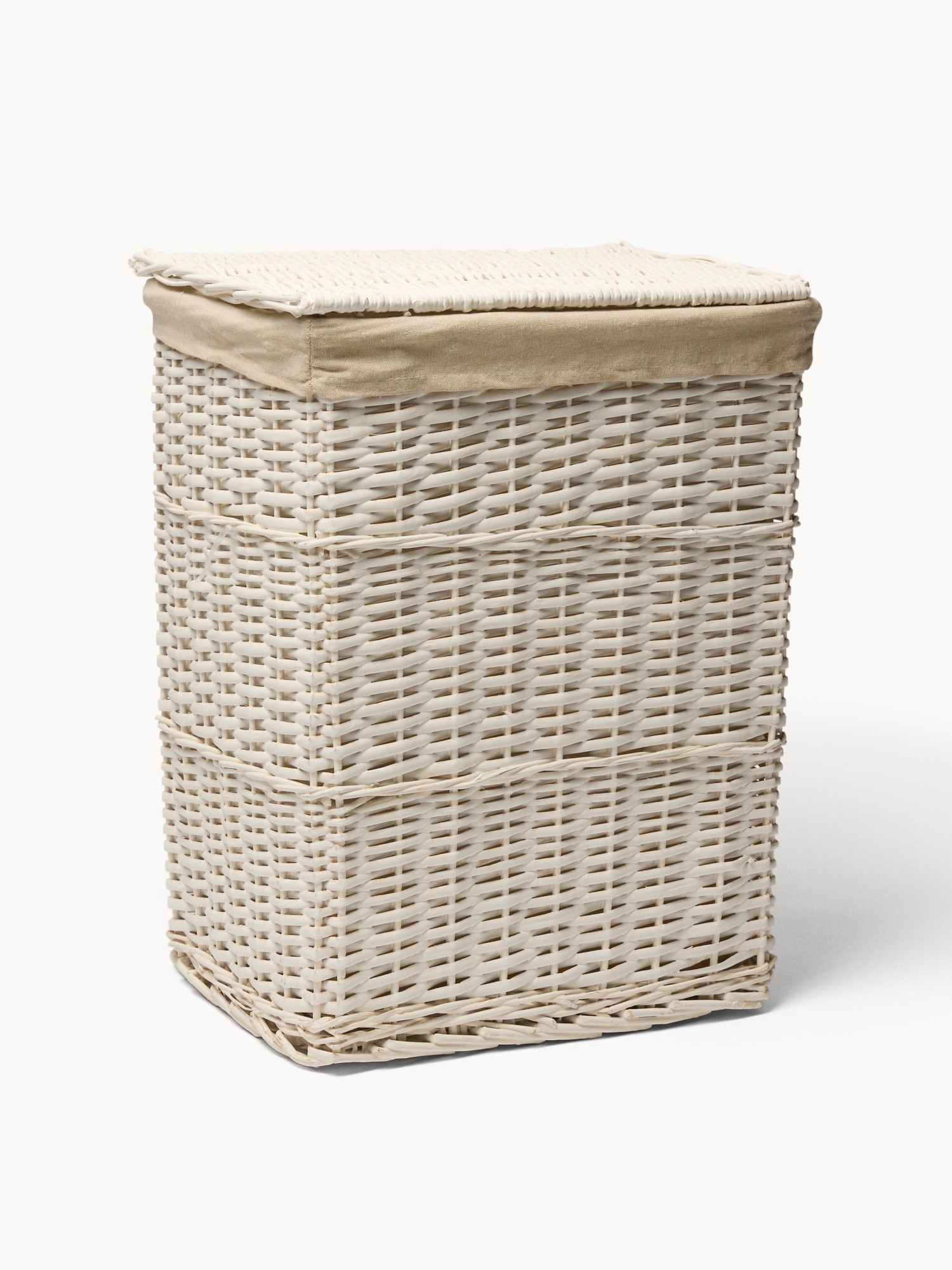 Wicker Laundry Hamper - Discounted Price, White, large image number 0