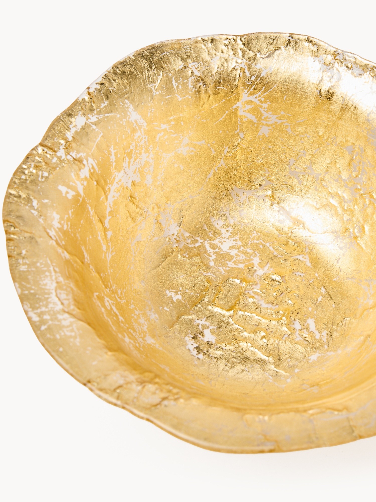 Small glass bowl with a textured finish, Gold, large image number 1
