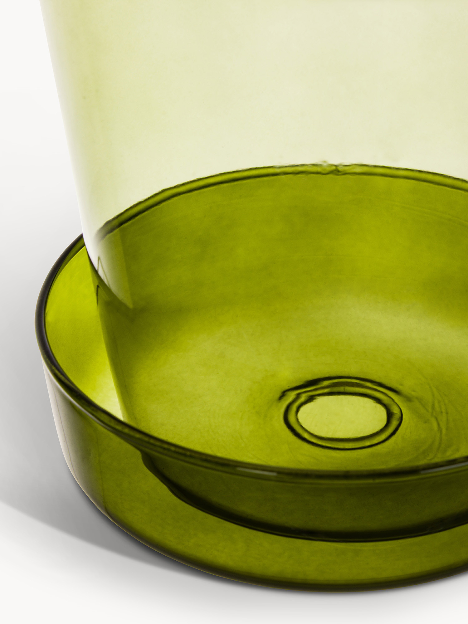 Borosilicate glass vase with saucer, Green, large image number 1