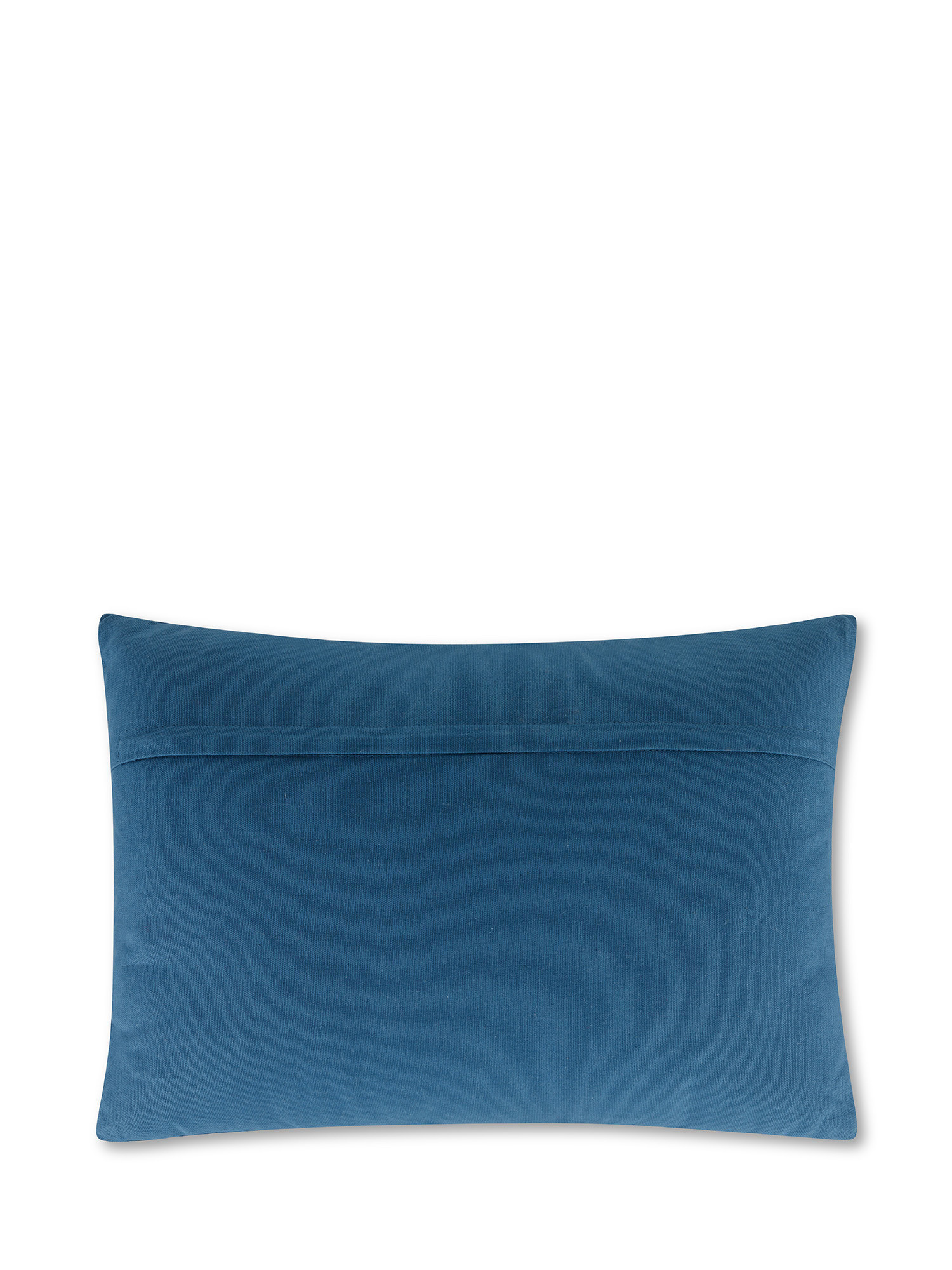 Cuscino in tessuto ricamato con fiori 35x50 cm, Azzurro scuro, large image number 1