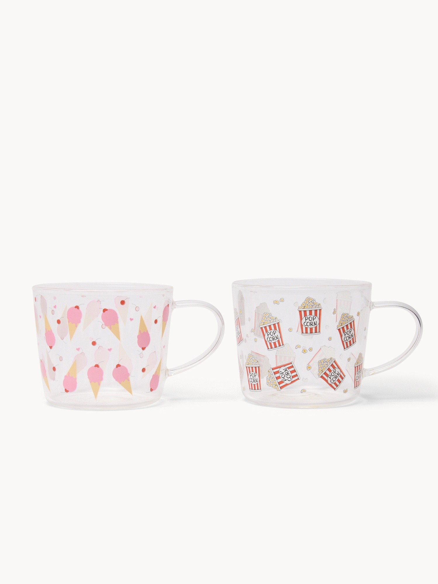Borosilicate glass breakfast mug with decal - Introductory price, Multicolor, large image number 0
