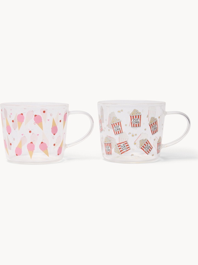 Borosilicate glass breakfast mug with decal - Introductory price